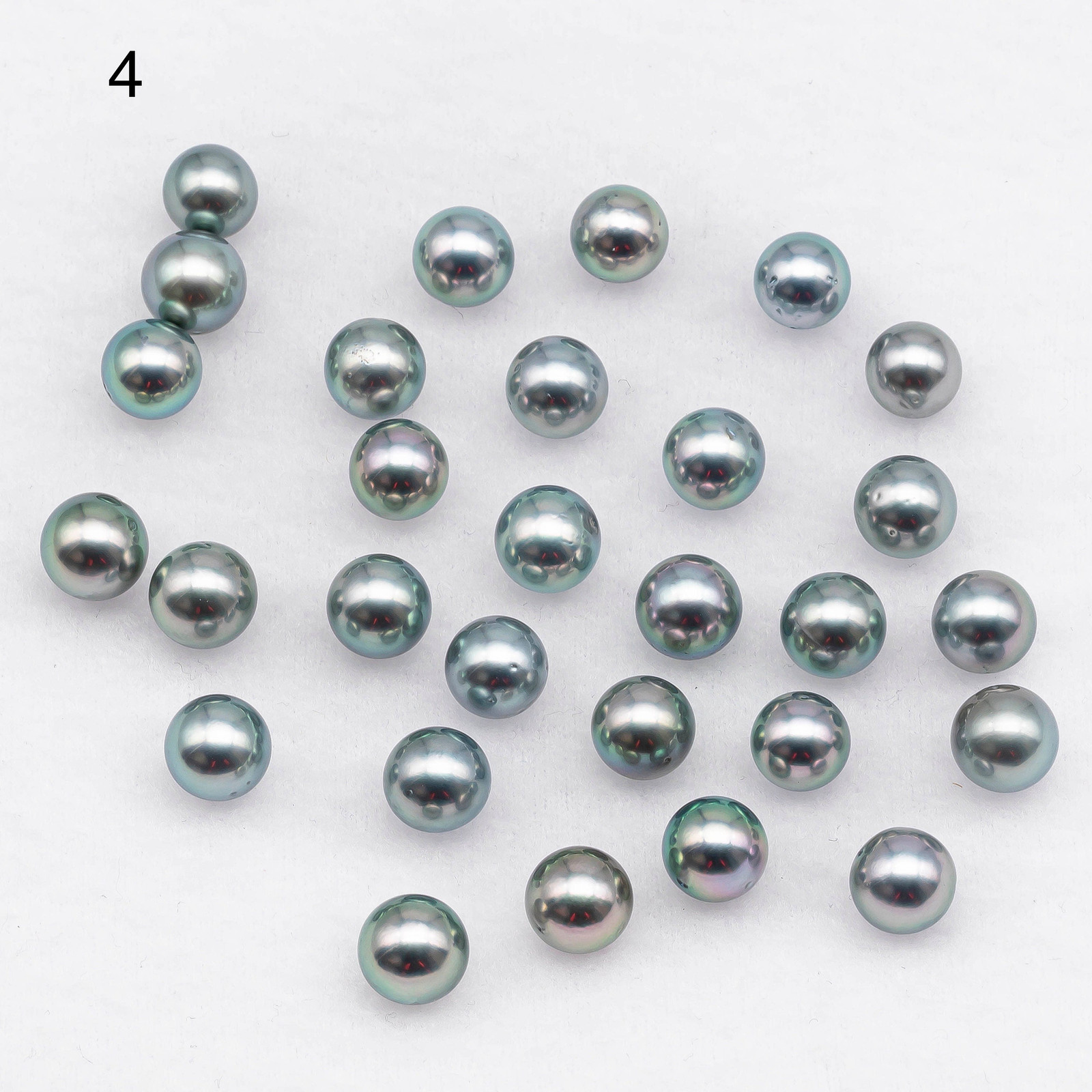 8-11mm Tahitian Pearl Loose Round in Natural Silver or Gray with Blue Overtone,