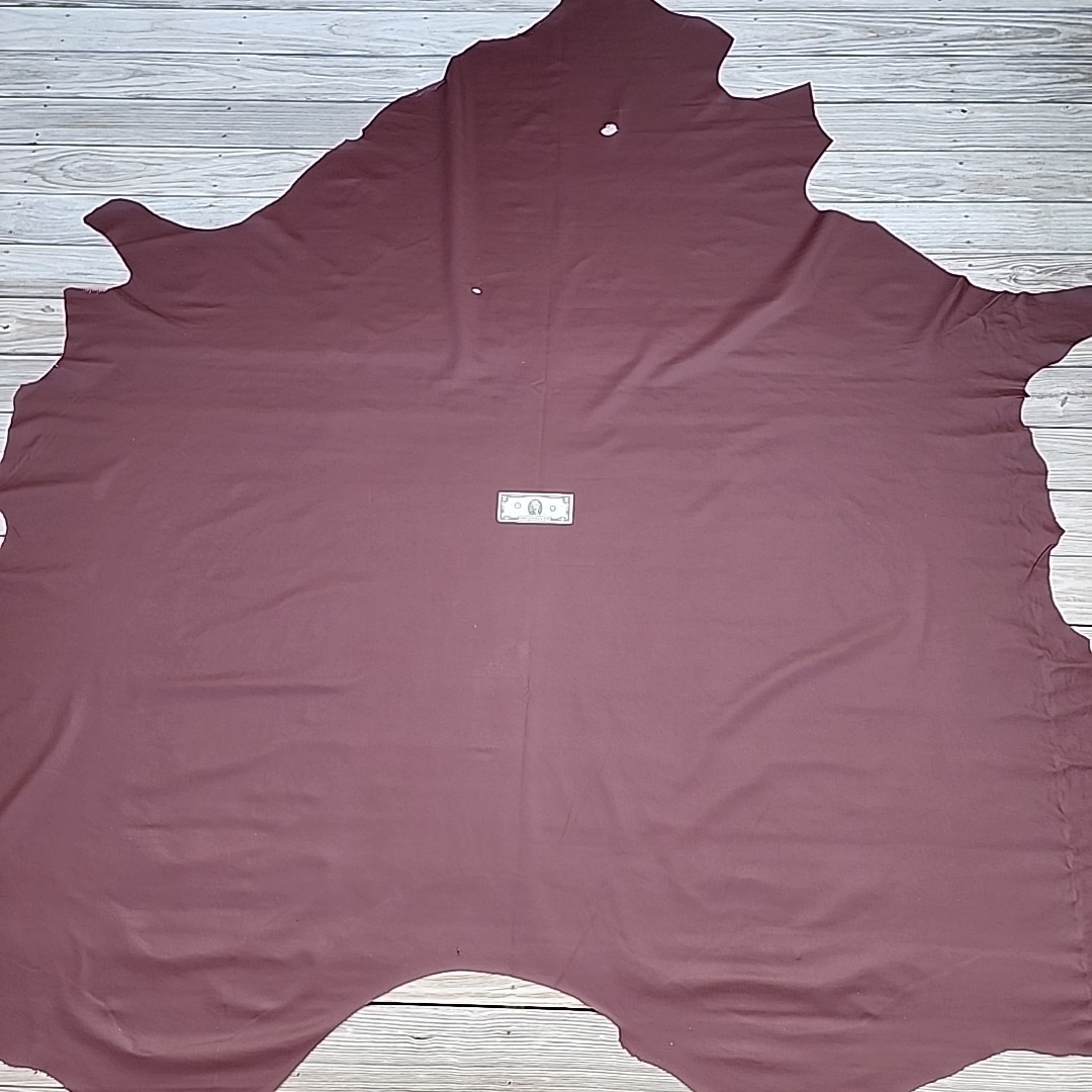 Burgundy Leather Whole Cow Hide High Quality 51.9 Sqft Dark Derby Port L66