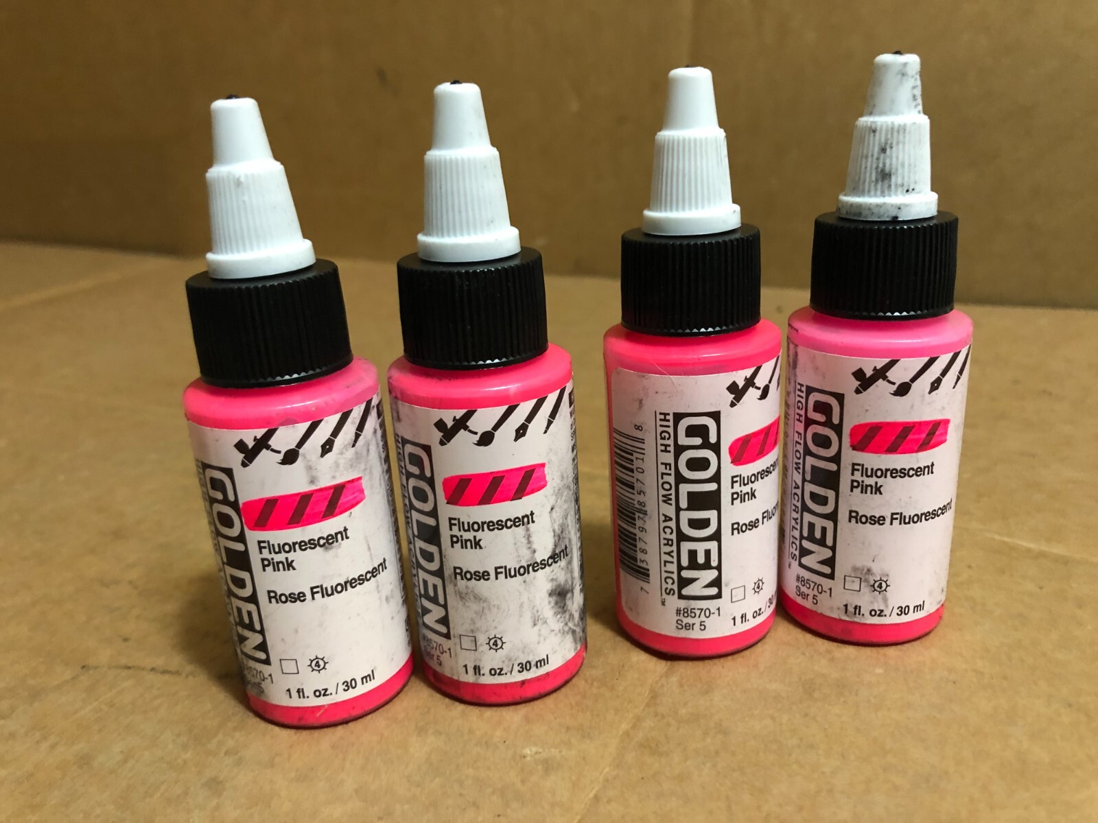 Golden High Flow Acrylics Ink Flourescent pink #8570-1 LOT OF 8x 1 oz/BOTTLE