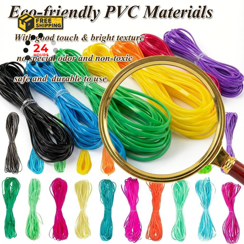 HANSPORTA Plastic Lacing Cord, 20 Colors Gimp Scoubidou String Kit 20colors