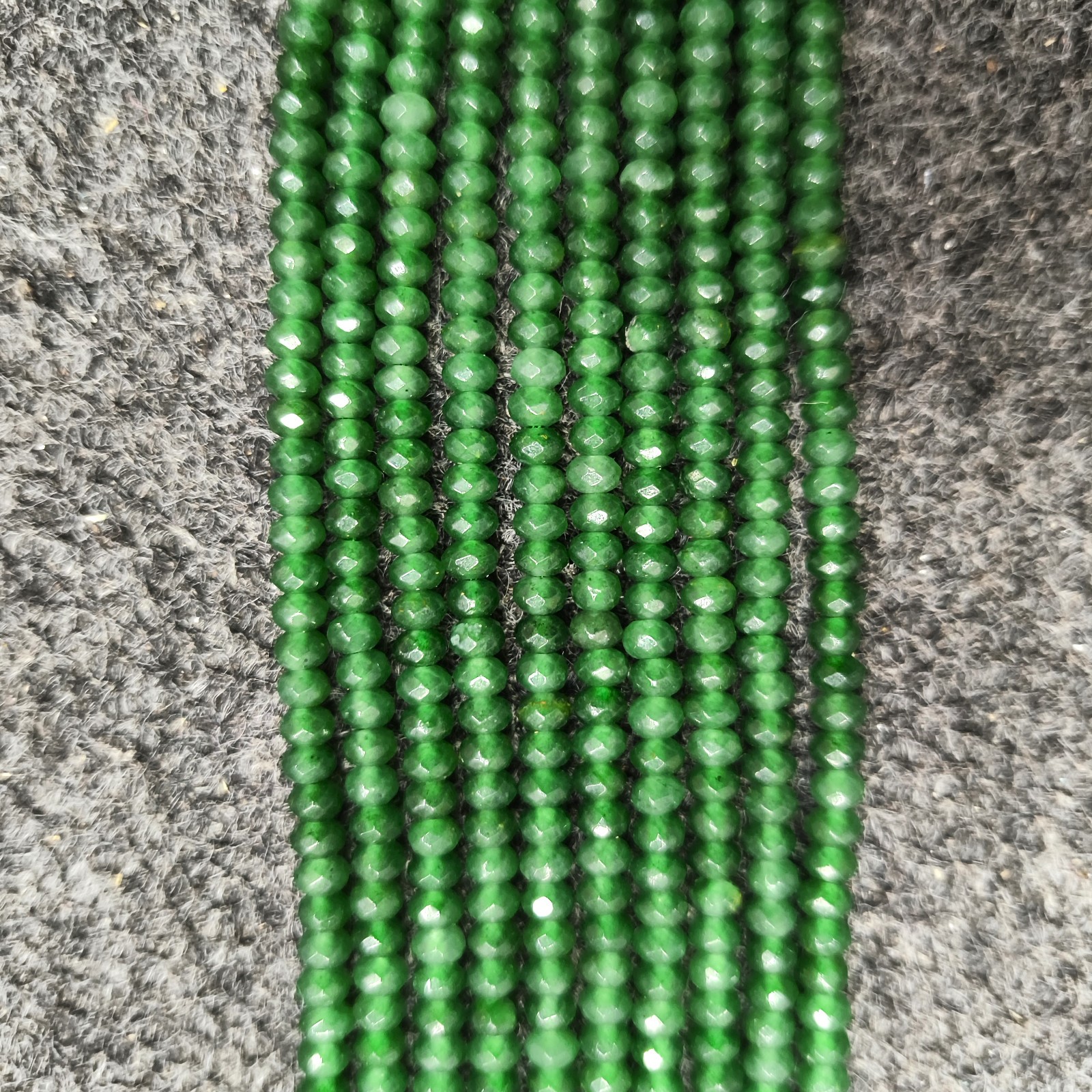 Natural Emerald Beaded Necklace, 4mm Faceted Rondelle Beads Necklace, Green Gift