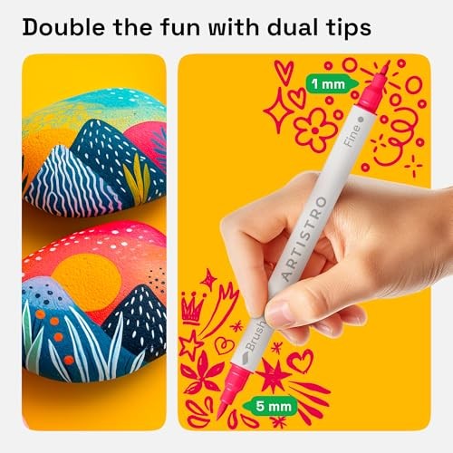 ARTISTRO 48 Acrylic Paint Pens – Dual Tip Assorted Number of Itemss , Styles