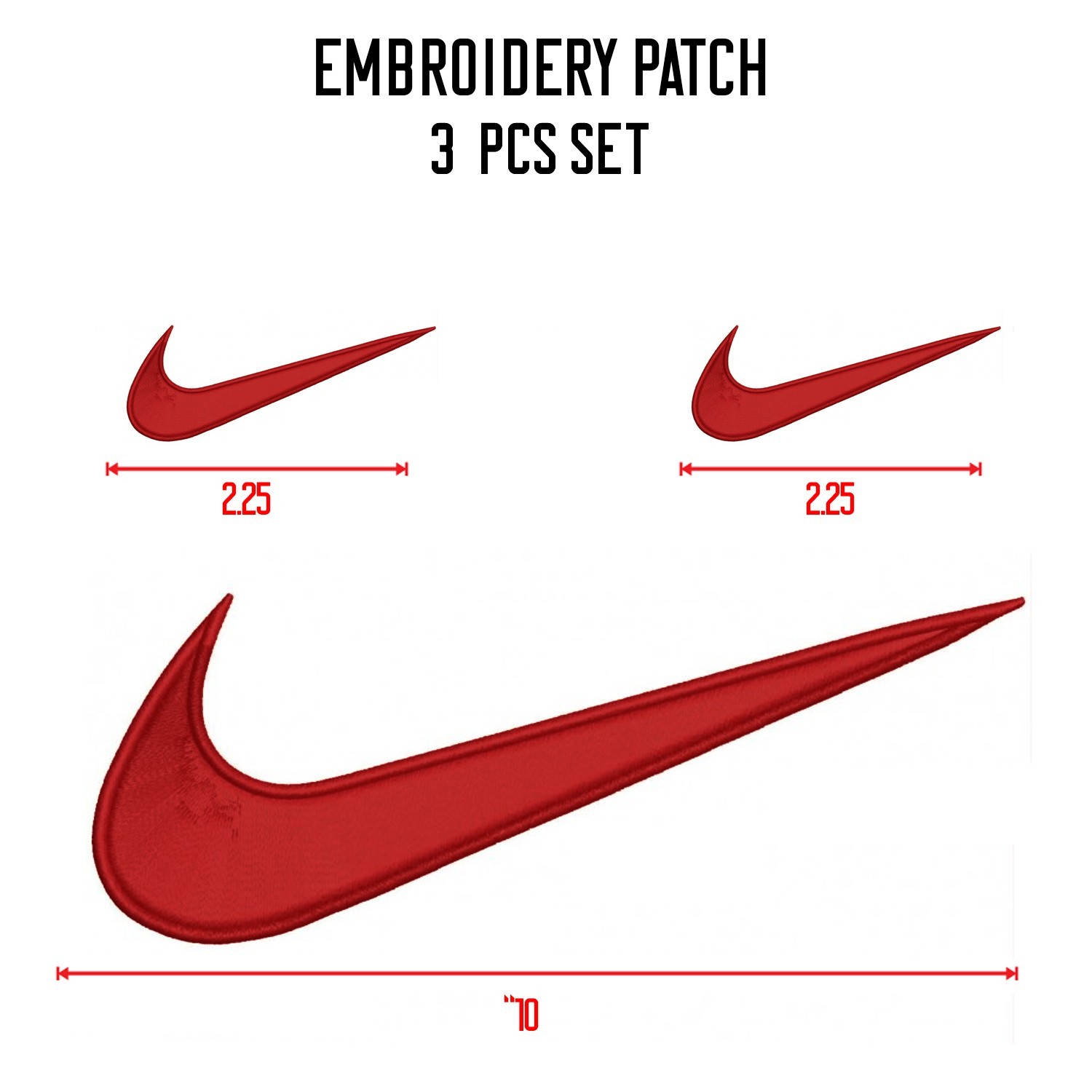 SWOOSH Logo Patch 2.25″ Embroidered Iron/Sew-on Badge for Jackets, Hats,Bags