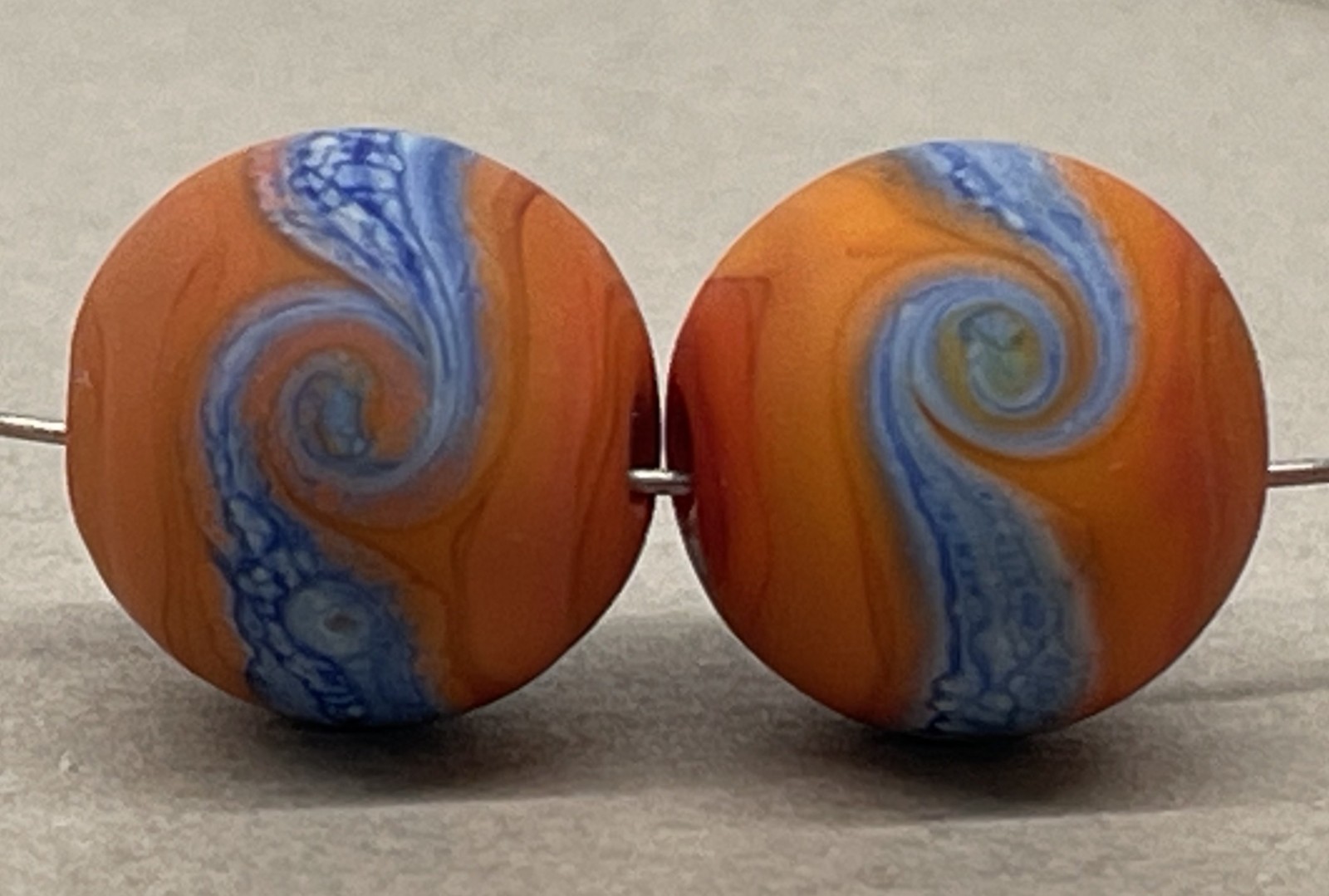 Handmade Lampwork Glass Beads From Murano Glass Tamara Yarilo Brand 2 pcs