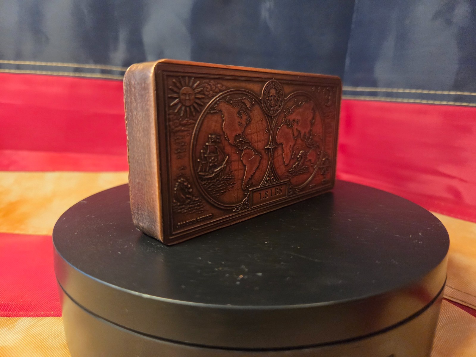 Hand Poured .999 Fine Copper Bullion Bar Art – 1.8 Lbs – *Cross Bones Bullion*