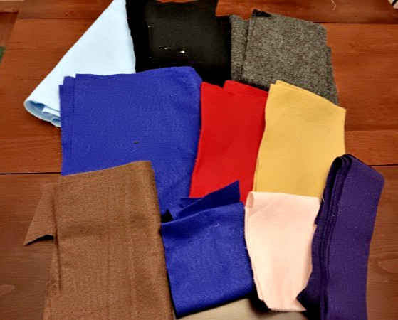 Lot Of Felt Remnants & Scrap Pieces Various Sizes, Colors – 1 LBS.