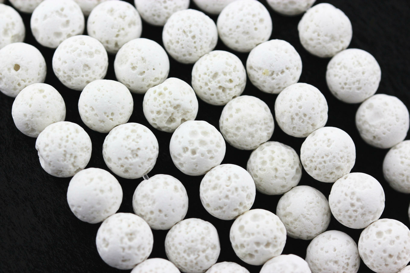 White Volcanic Lava Rock Stone Beads 4mm 6mm 8mm 10mm 15.5″ Strand