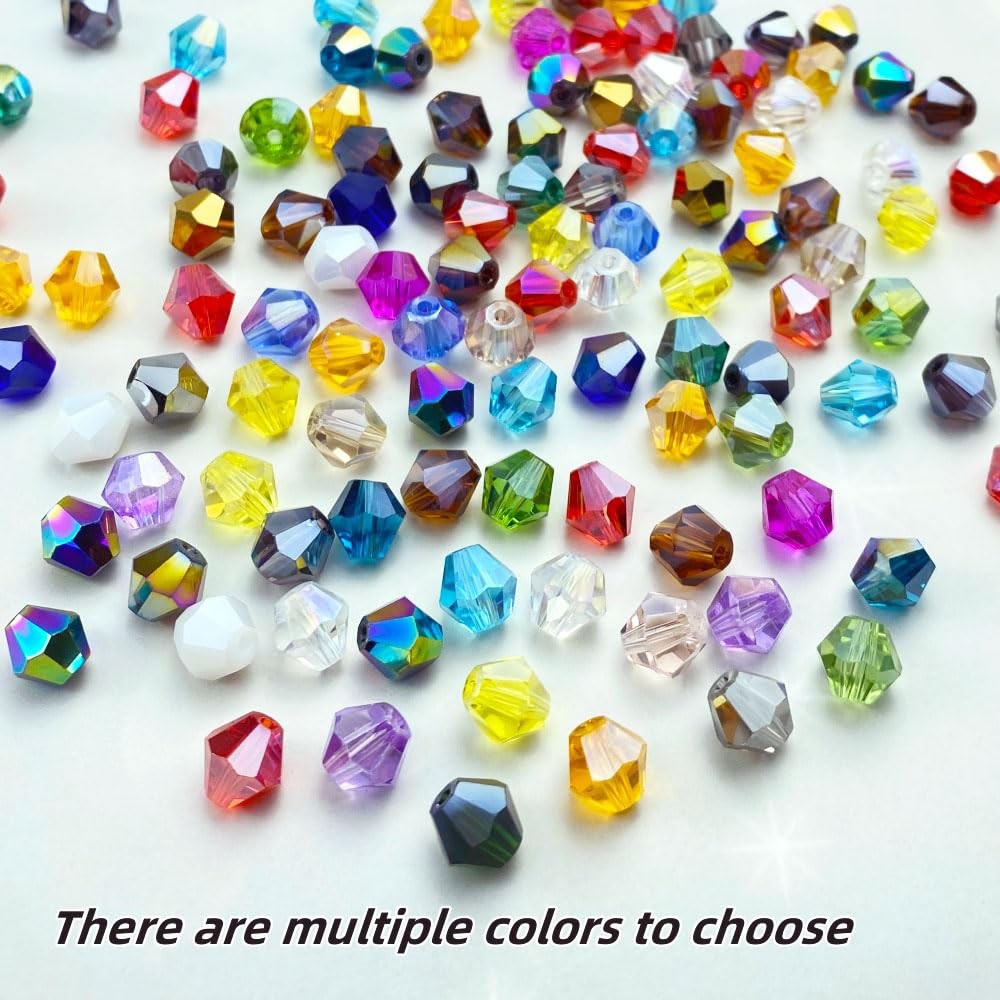 400pcs 4mm Bicone Crystal Glass Beads Loose 4mm, Purple AB