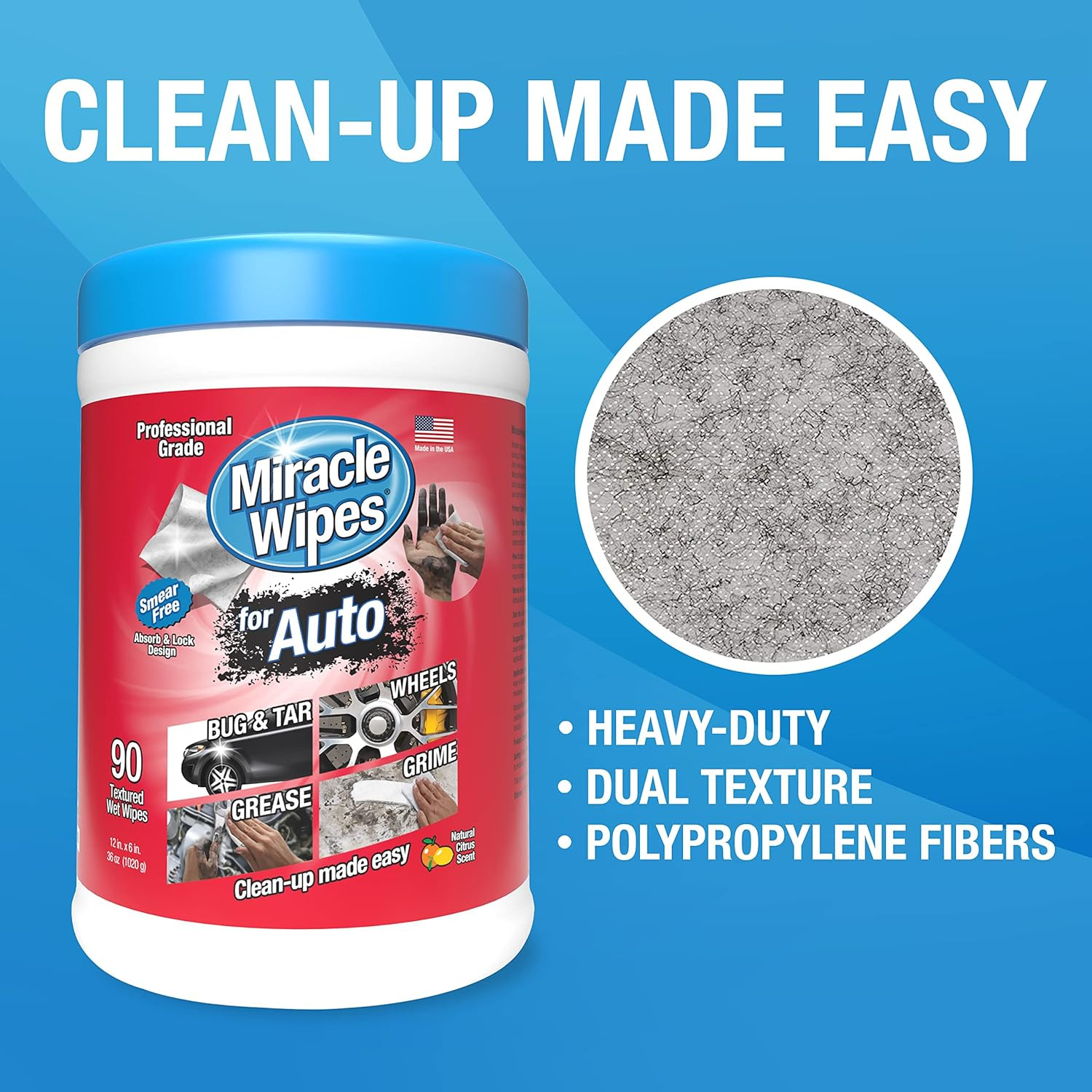 for Automotive, All Purpose Cleaning Wipes for Hands, Auto Interior, Exterior, D