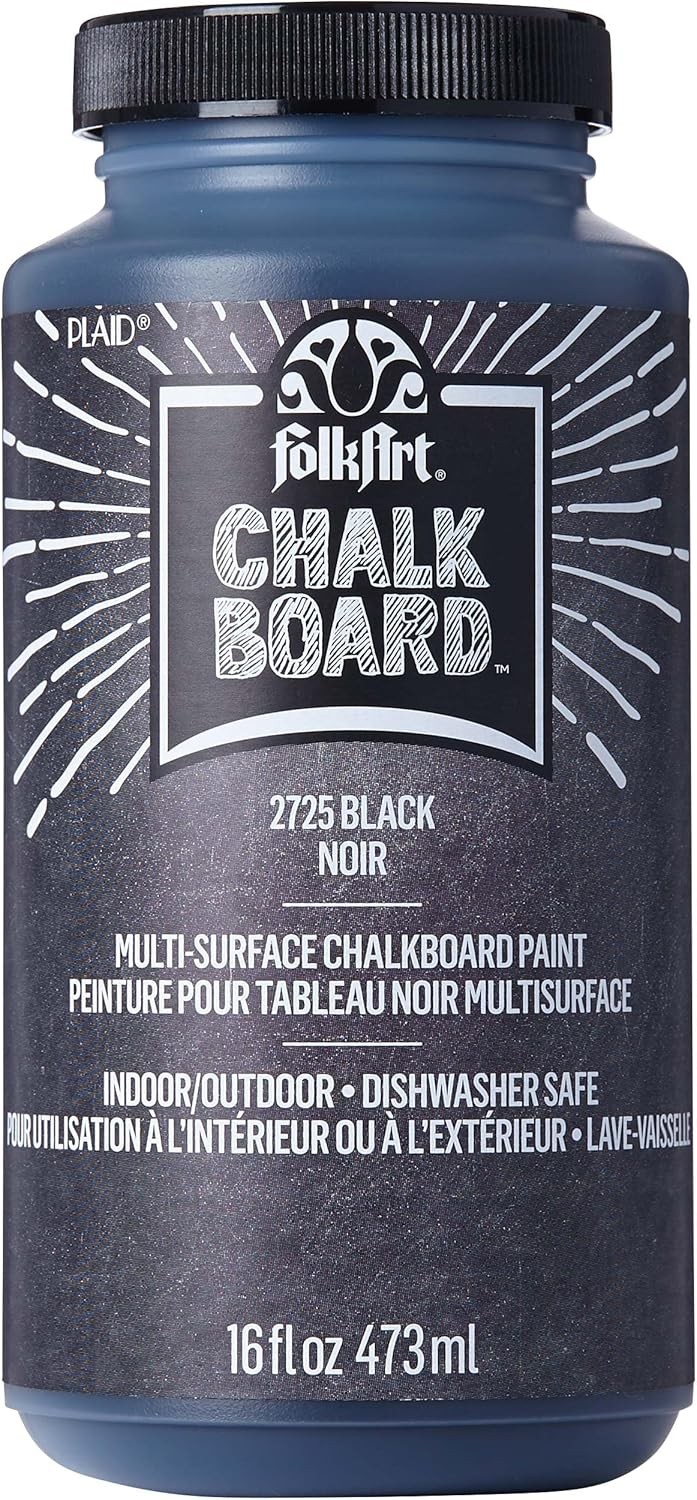FolkArt FA2725 Multi-Surface Chalkboard Paint (16 16 Fl Oz (Pack of 1), Black