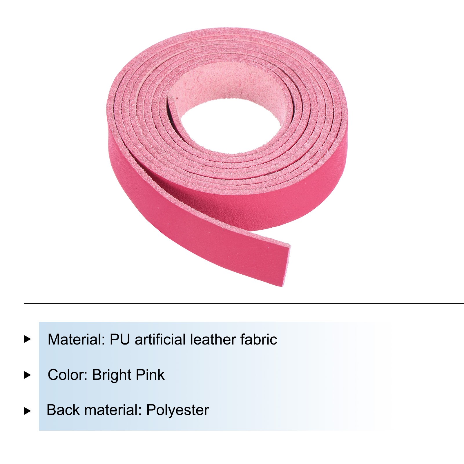 Leather Straps Strip Belt 1.2cm(0.5″ Width) Leather Strips Bright Pink