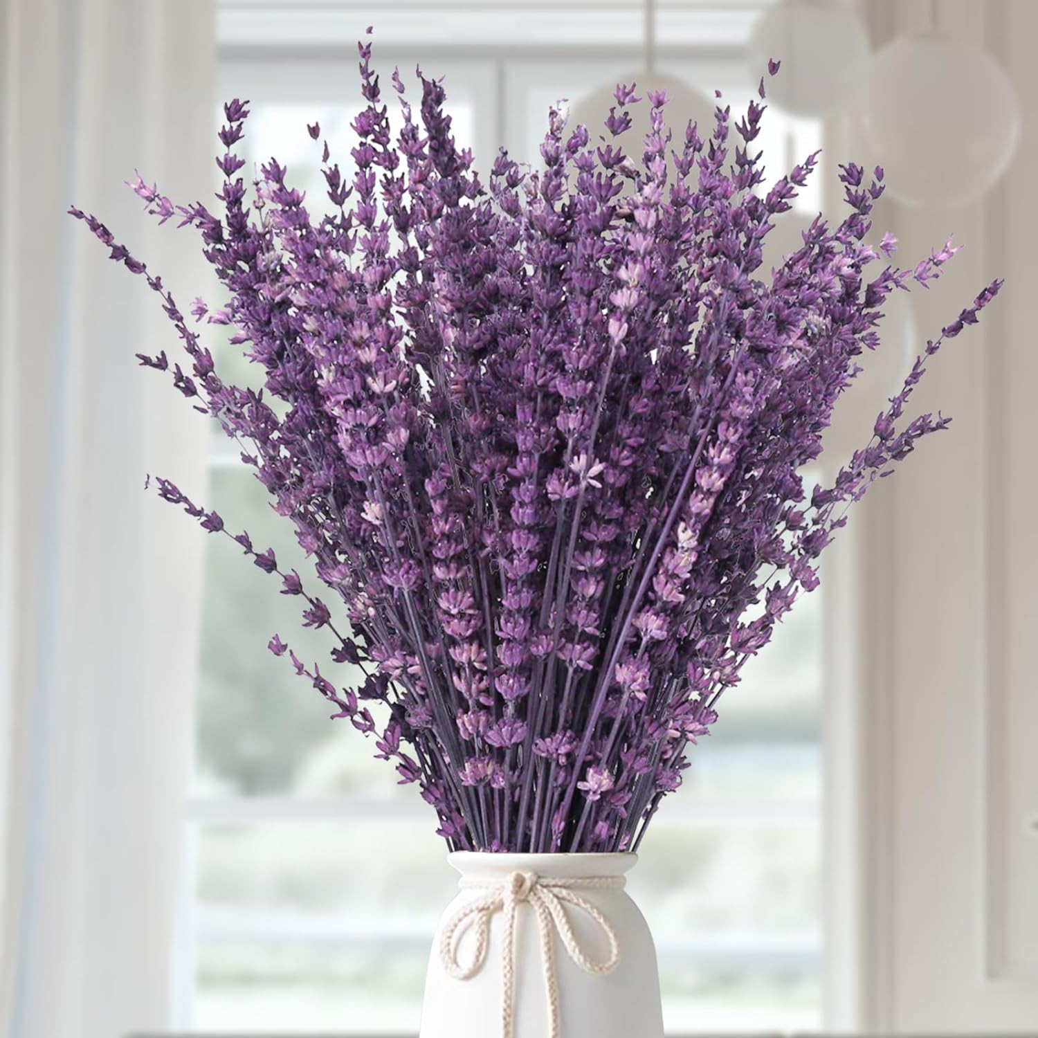 Dried Lavender Flowers, Preserved Lavender Bouquet 15-17 Inches, Purple Lavender