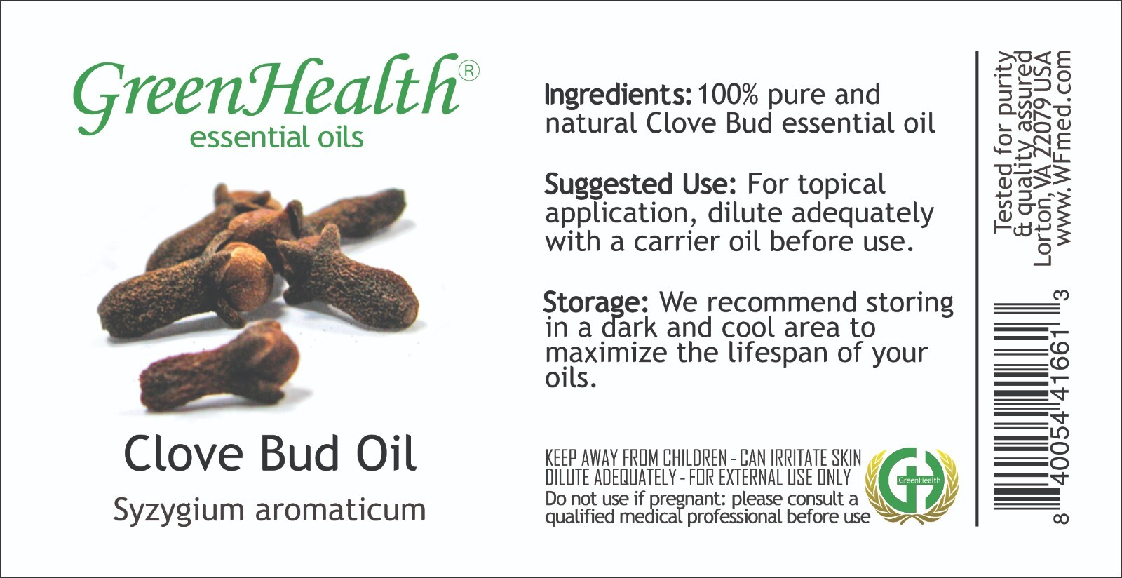 1 fl oz Clove Bud Essential Oil (100% Pure & Natural) – GreenHealth
