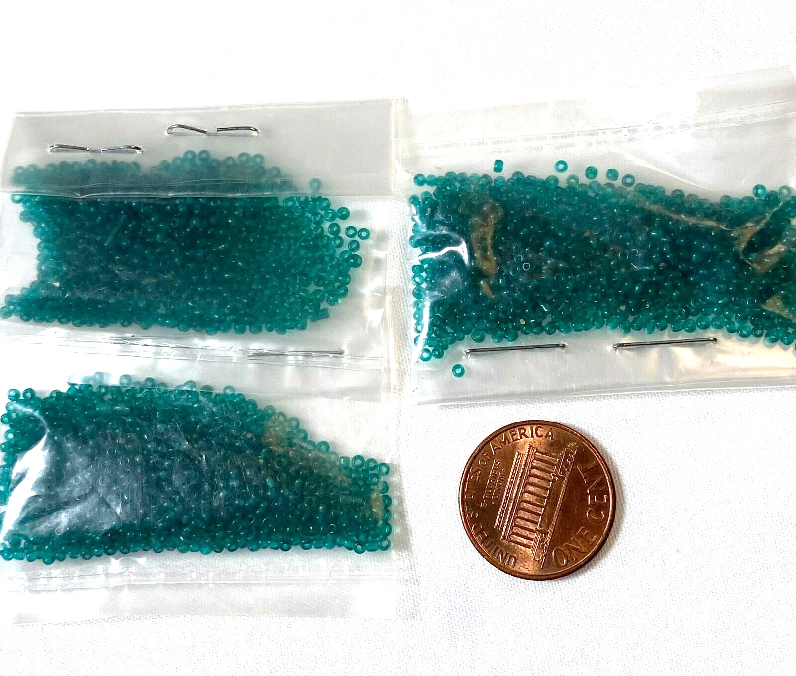 Antique Italian Micro Seed Beads -13/0-14/0 Rich Teal Blue- 4 gram Bags