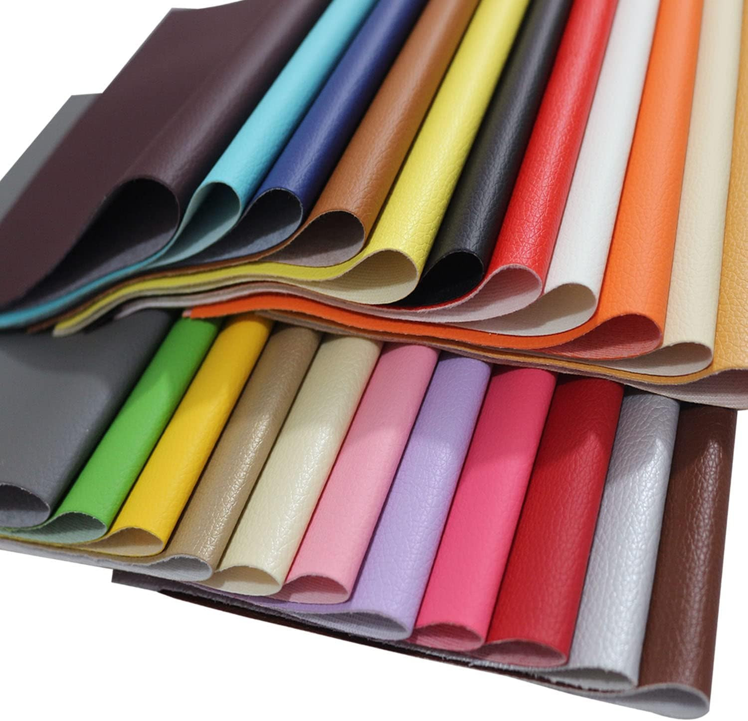 22PCS Colored Faux Leather Sheets, 8″ x 13.4″ PU Fabric for Bags, Hats, Hair Cra