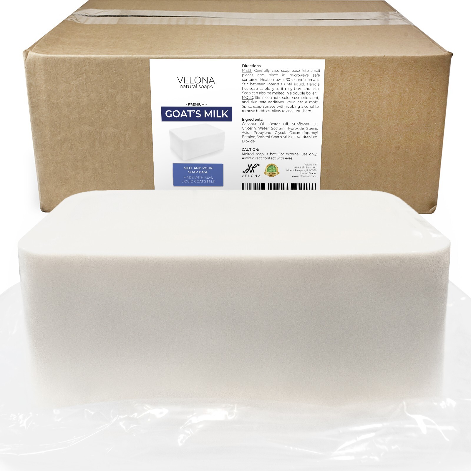 25 LB – GOATS MILK Soap Base by Velona | SLS/SLES free | Melt and Pour