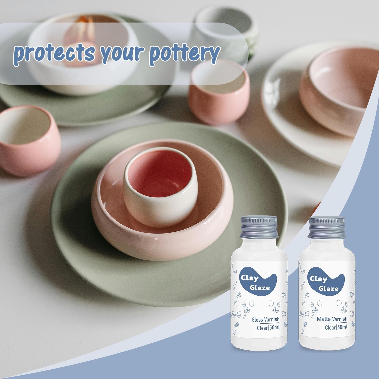 Air Dry Clay Glaze, Clay Varnish for Air Drying Clay, Clear Acrylic Varnish f…