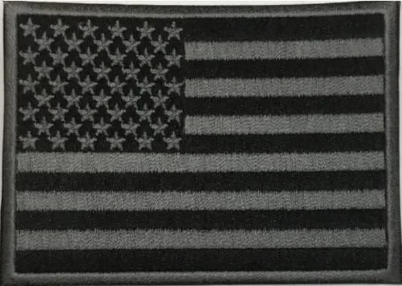 Tactical Black American Flag Patch Premium Embroidered, 3.5in – Iron On/Sew On –