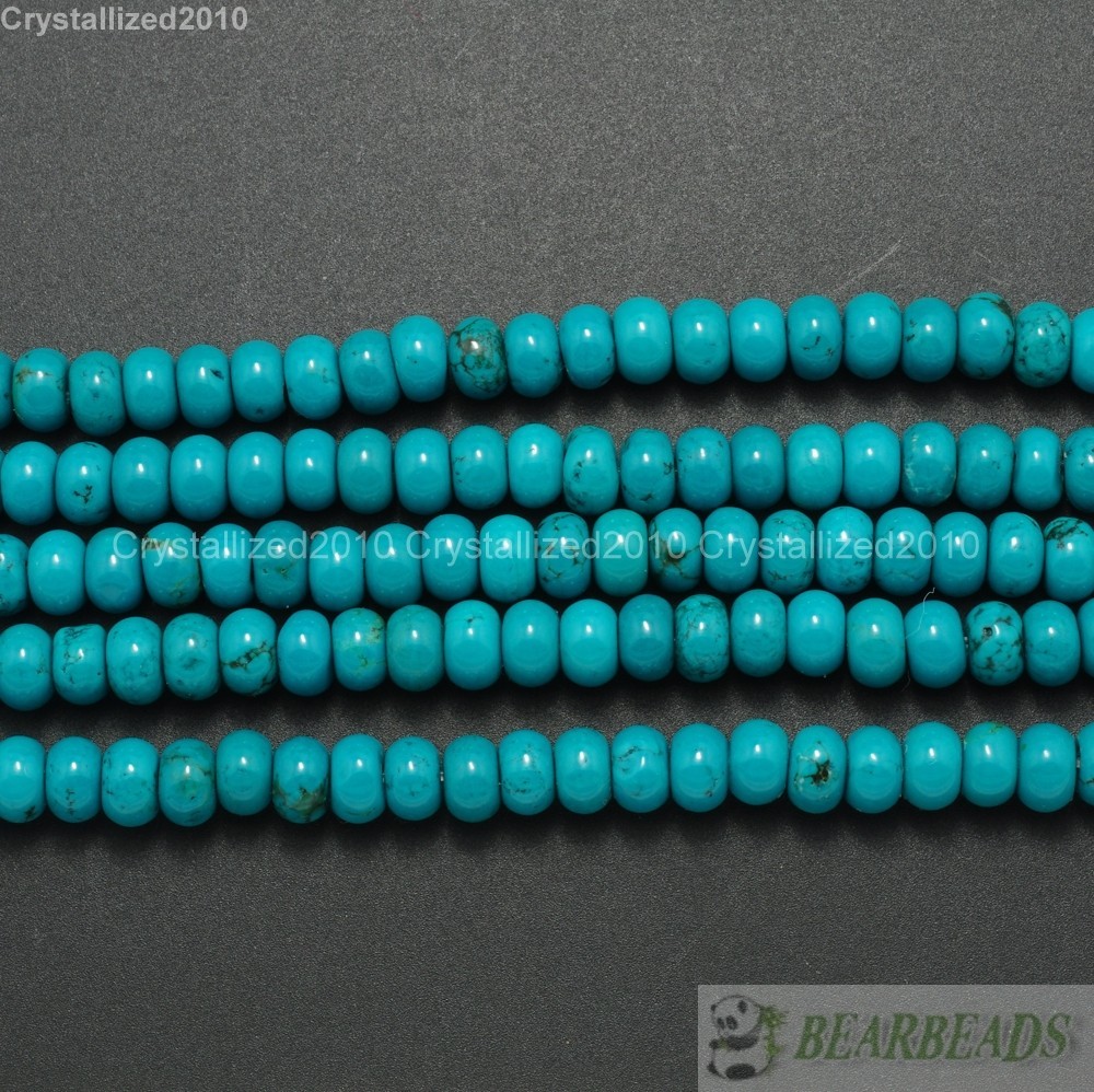 Natural Turquoise Gemstone Rondelle Spacer Beads 3mm 4mm 6mm 8mm 10mm 12mm 16″