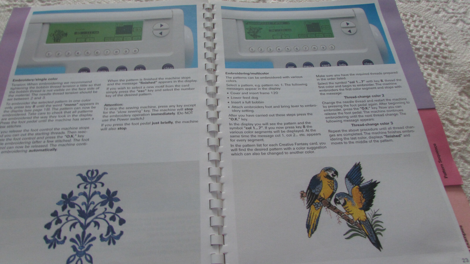 Pfaff 7560 Others ORIGINAL EMBROIDERY UNIT Manual Used Pre-Own Condition Good