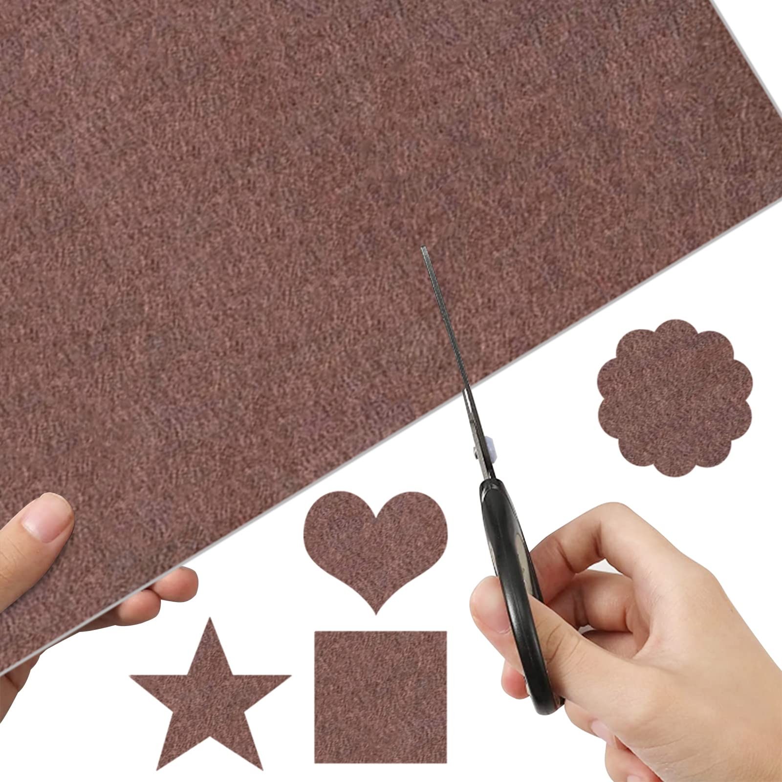 Self Adhesive Felt Sheets, 11 Pieces Stiff Sticky Felt, 8″x12″ Brown