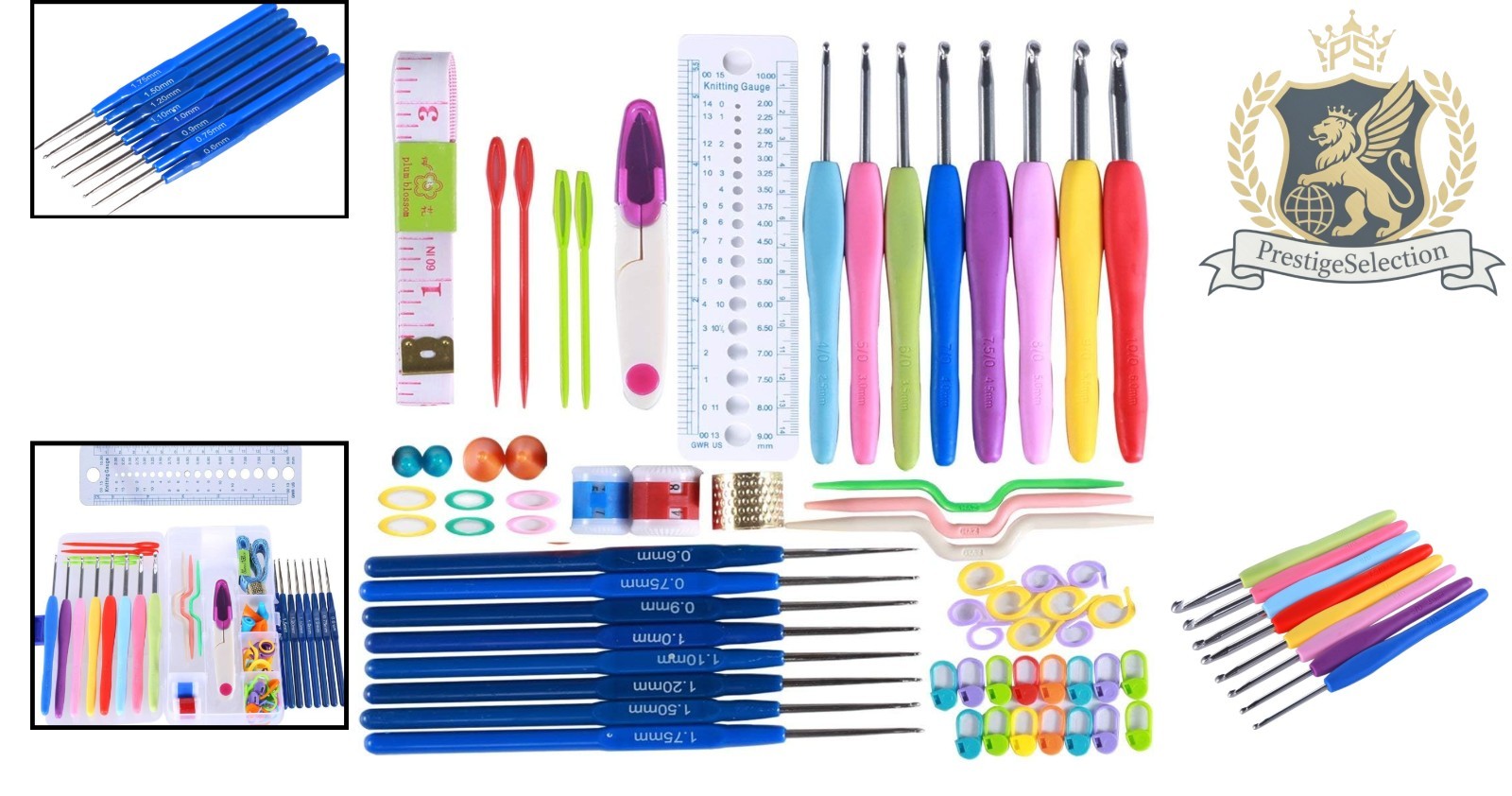 All-in-One 64-Piece Crochet Hook Set with Safety Hooks – Perfect for All Ages