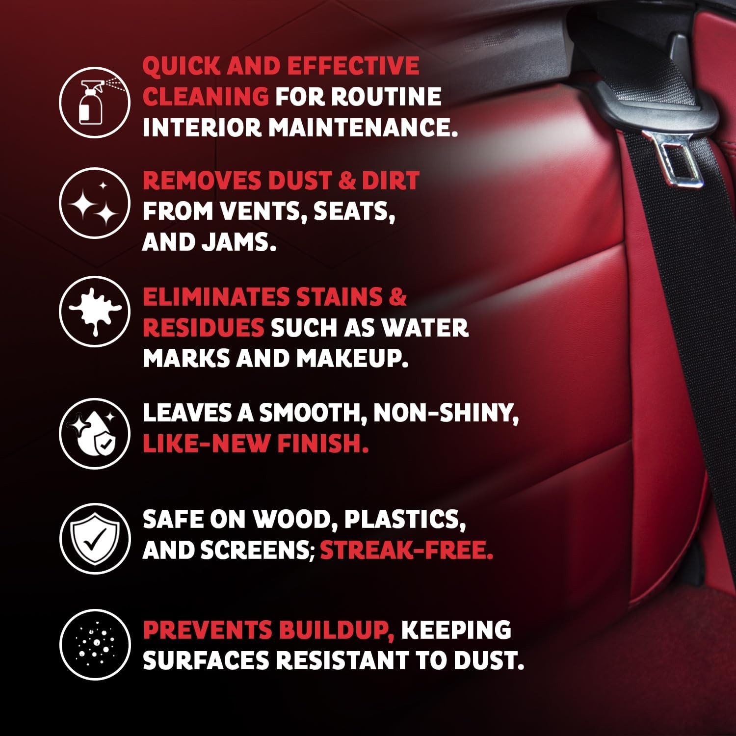 ® Interior Car Cleaner Detailer Spray with Neverdust® Technology Formula (20Oz,