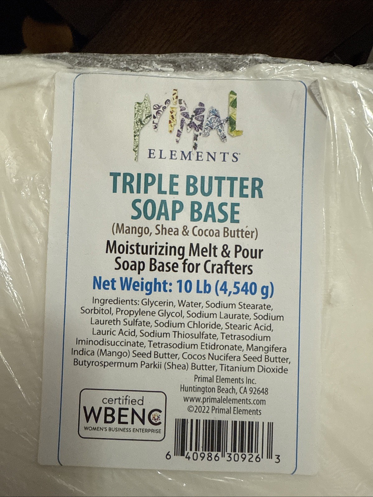 Primal Elements Shea Butter Soap Base Vegan, Cruelty Free, Easy to Cut -10 Pound