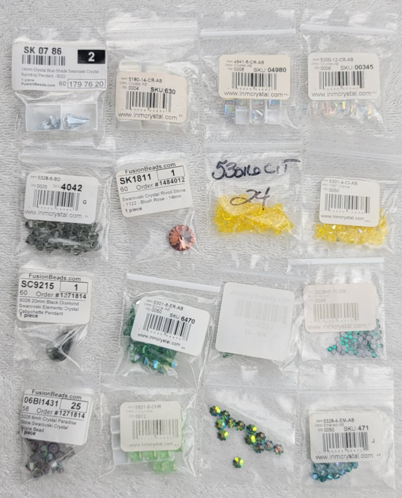 Swarovski Crystal Bead Lot Bicone Cube Pendant Fancy Stone Mixed Qty