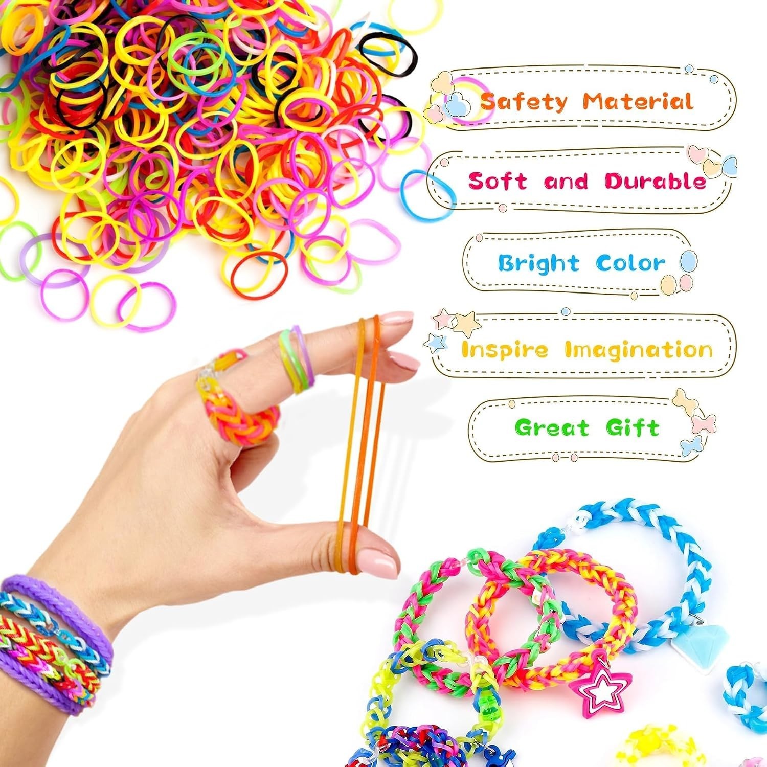 3000+ Colorful Rubber Band Bracelet Kit – DIY Craft Set for Kids’ Creativity