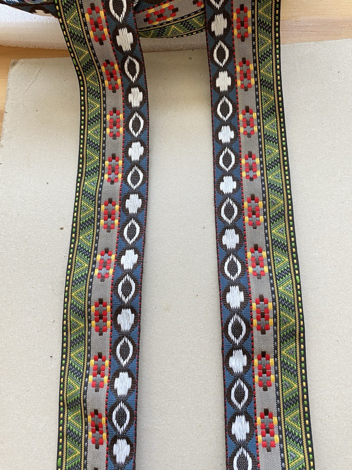 2 Yards Multicolor Jacquard Ribbon Trim for Sewing/Crafts/Belts/JG02/1.5″ Wide