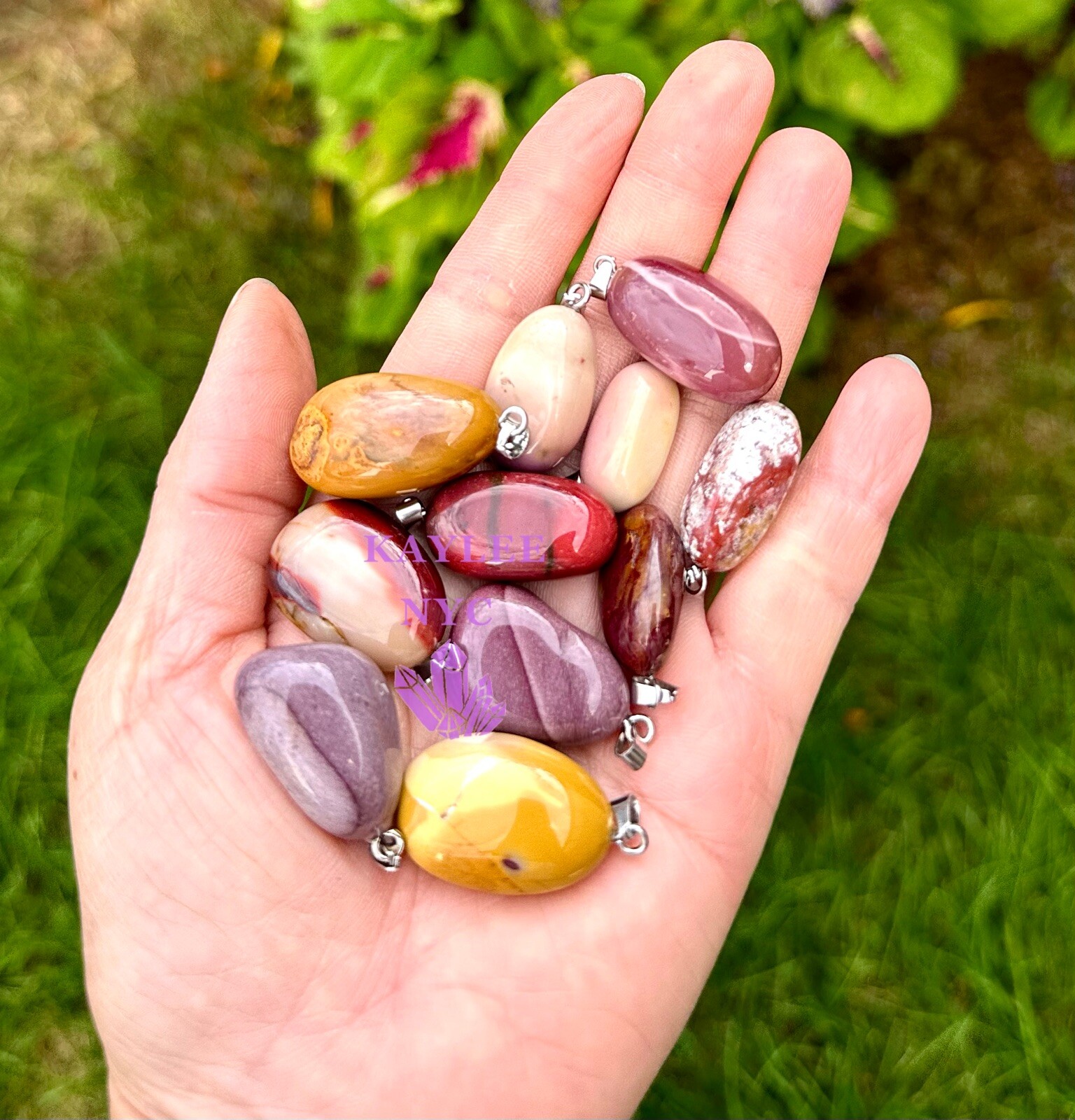 Wholesale Lot 36 Pcs Natural Mookaite Jasper Crystal Pendant Healing Energy