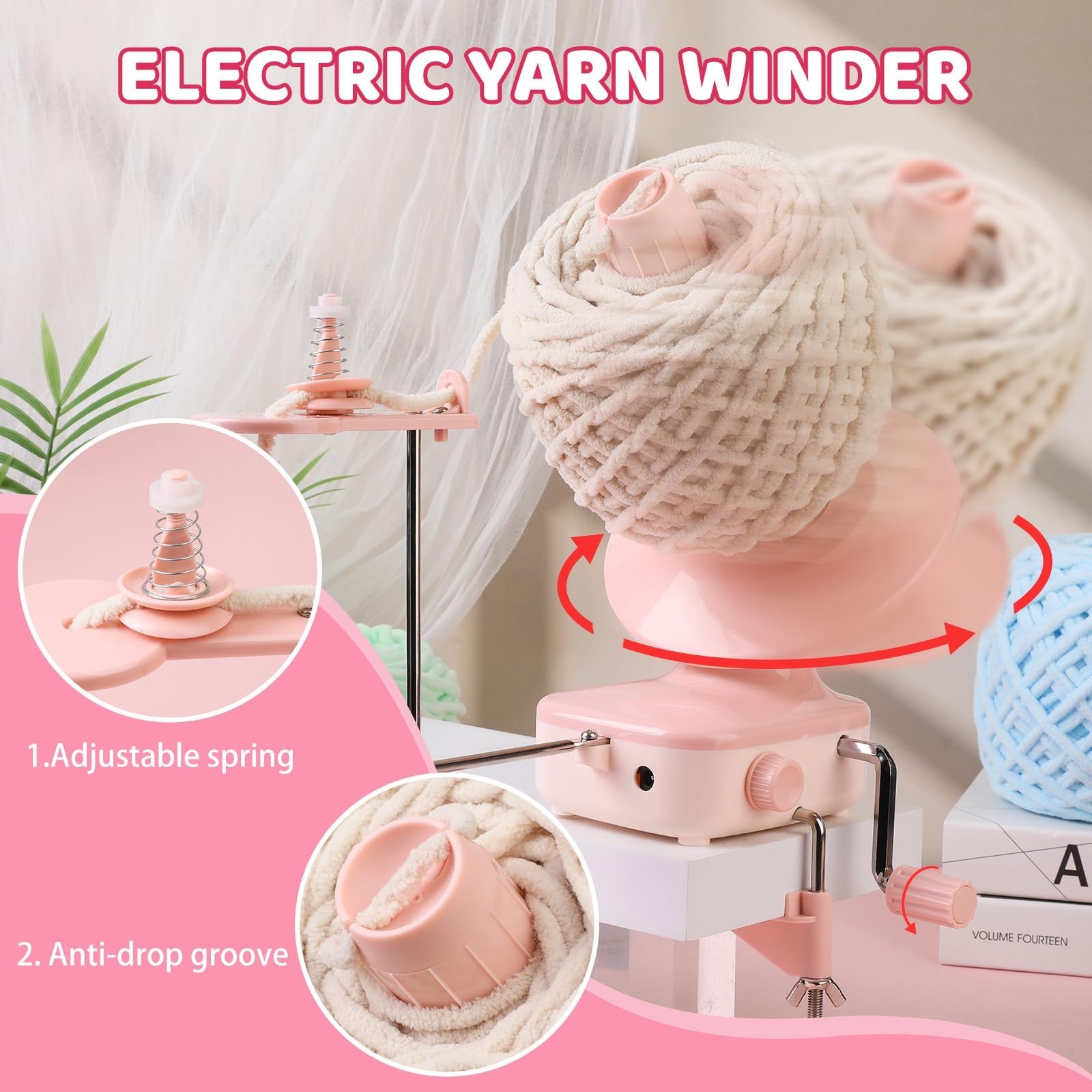Electric Yarn Winder, Automatic Yarn Ball Winder for Crocheting, Compact Yarn…