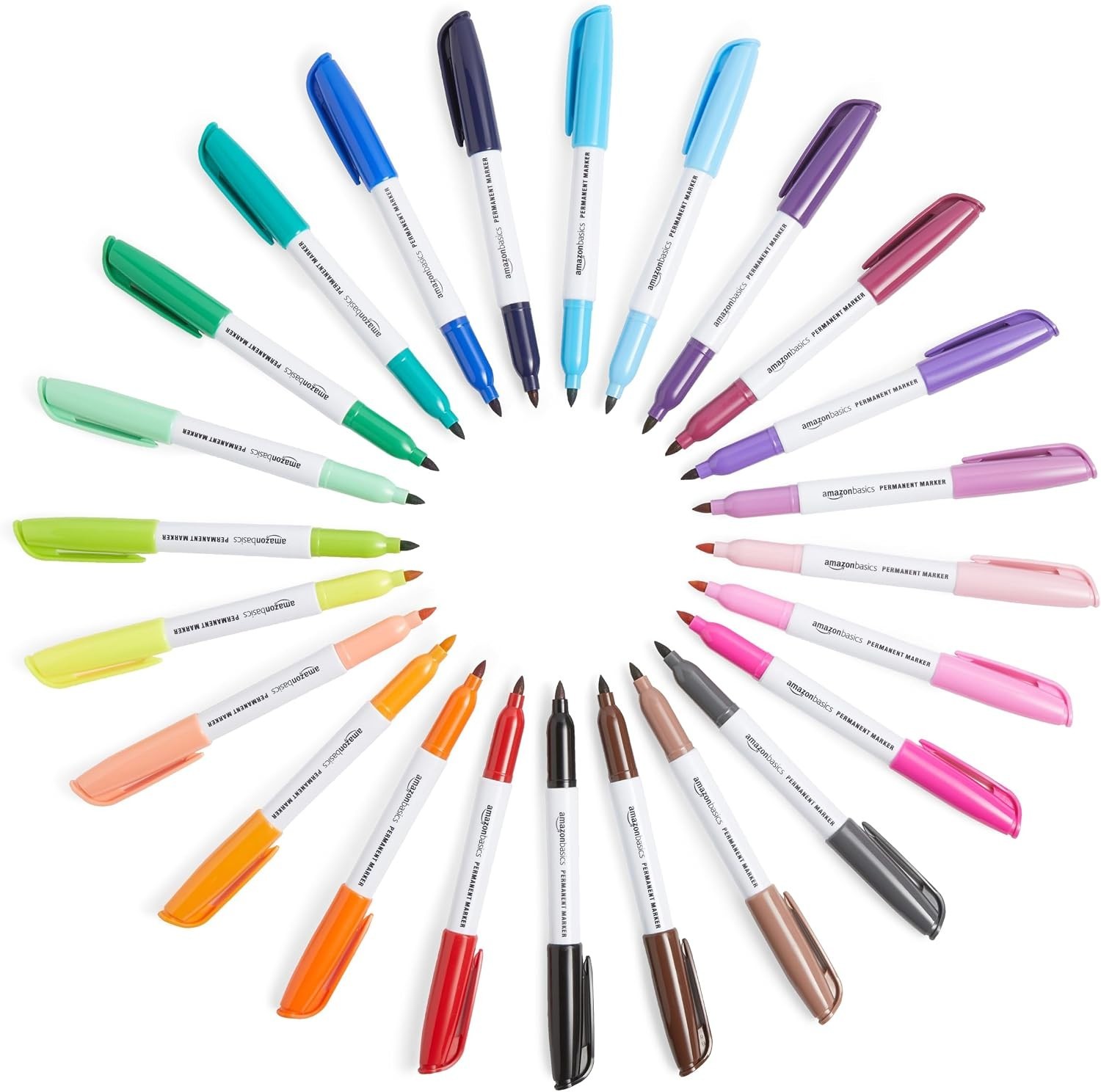 Waterproof Fine Tip Permanent Markers – 24 Pack for All Surfaces and Projects
