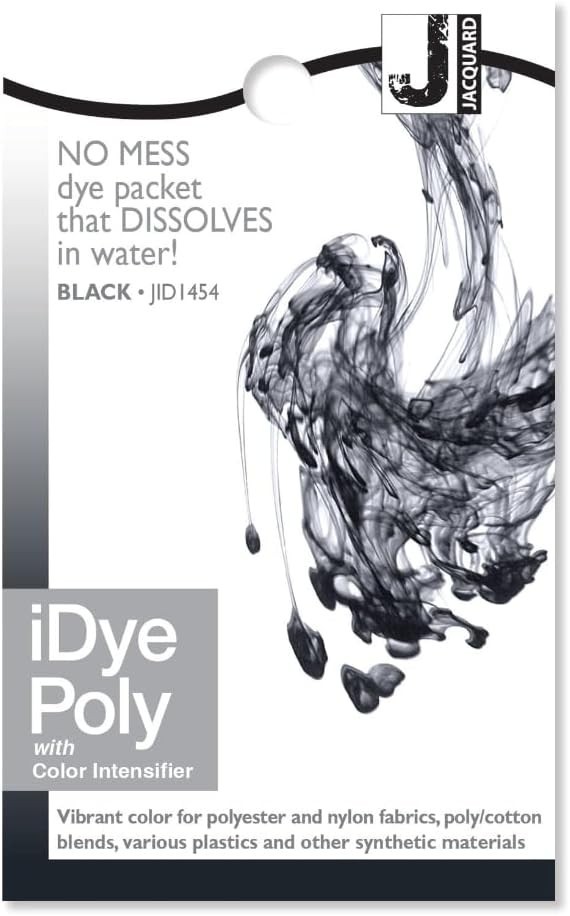 iDye Poly Black Dye for Synthetic Fabrics and Plastics Easy to Use 1 Packet