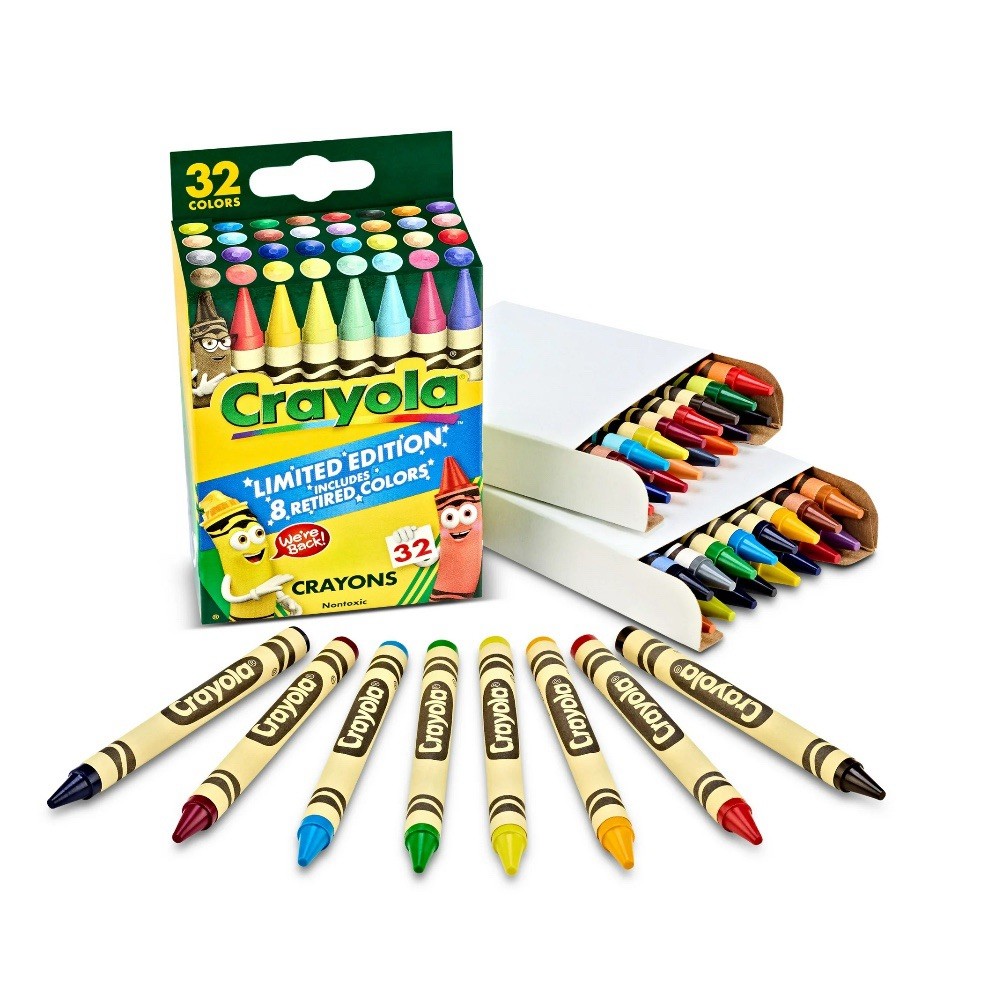 32-Pack CRAYOLA Crayons with 8 Retired Colors Non-Toxic | 2025 Limited Edition