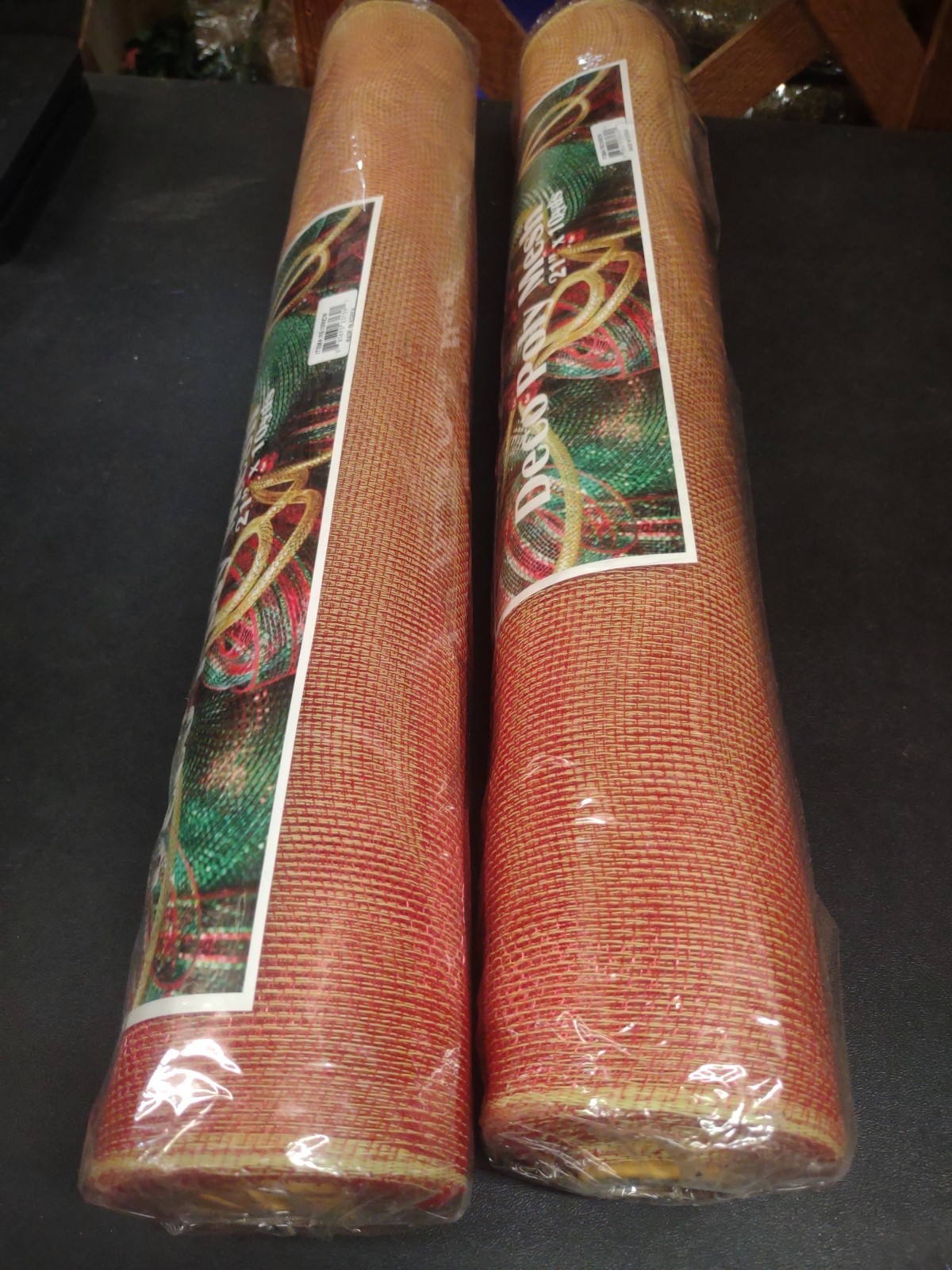 2 Rolls Deco Mesh 21″ Genuine Craig Bachman Quality 30Ft Two-Tone Red & Yellow