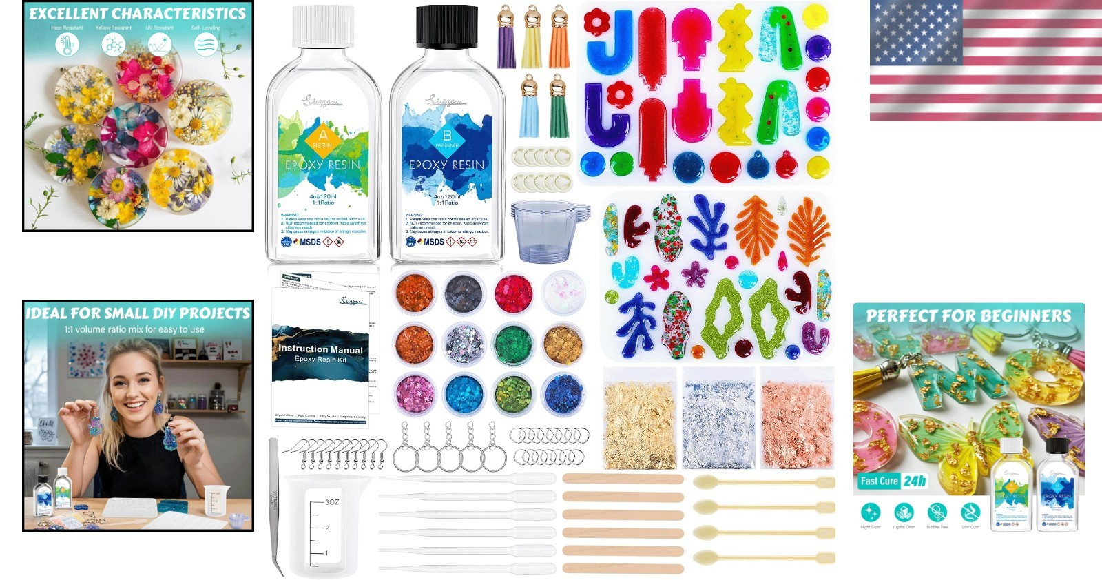 Crystal Clear 8OZ Epoxy Resin Kit – Complete Jewelry Supplies & Easy Mix Formula