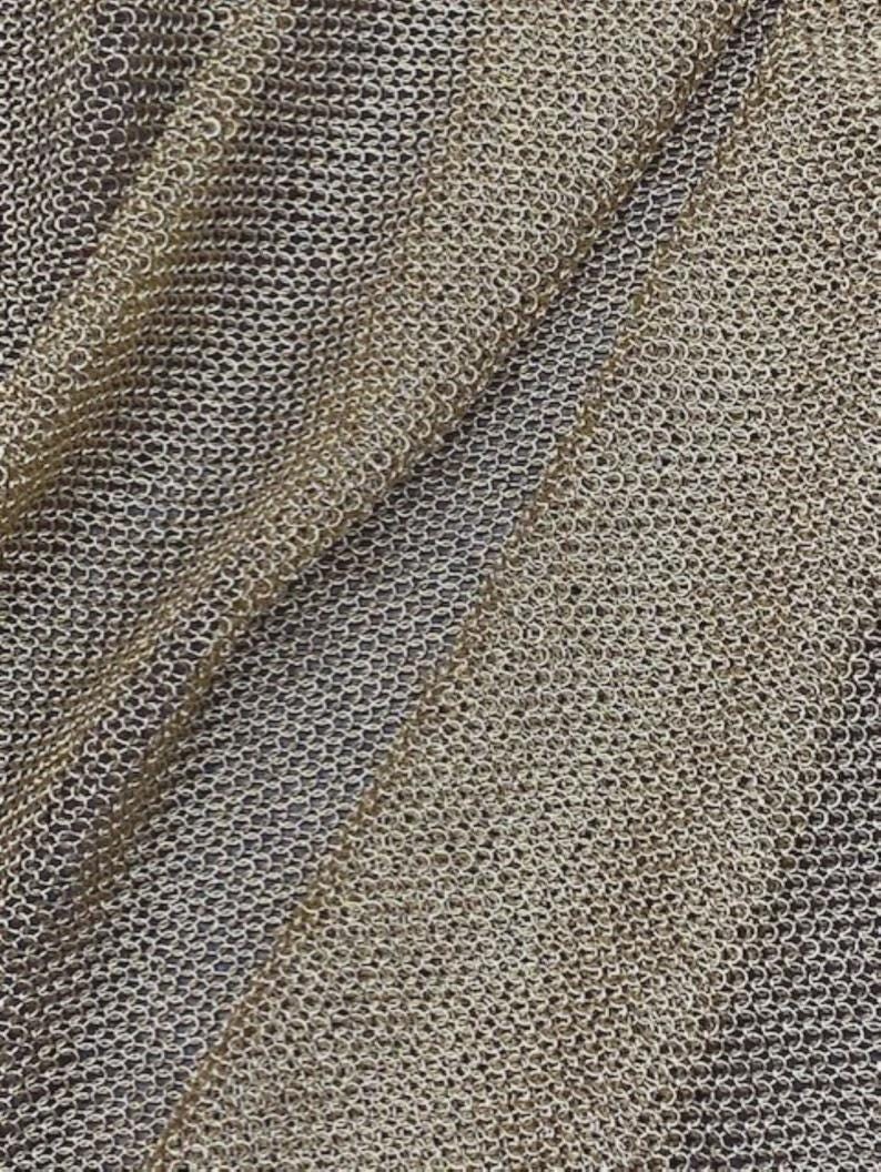 Metallic Chainmail Fabric Silver Mesh Sheer 2-Way Stretch 60 Inch Wide