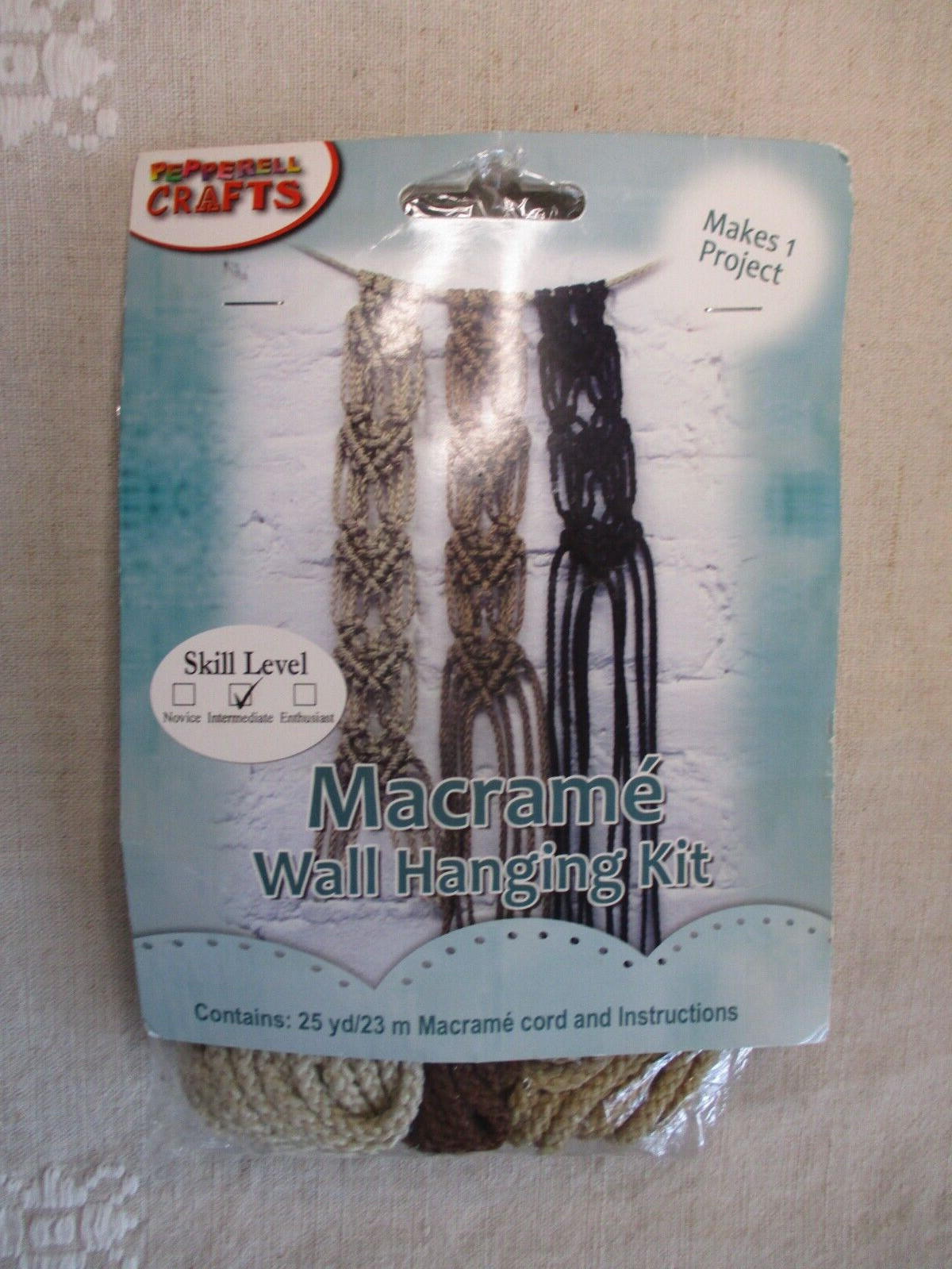 Pepperell Crafts, Macrame Wall Hanging Kit, intermediate skill level, ages 13+