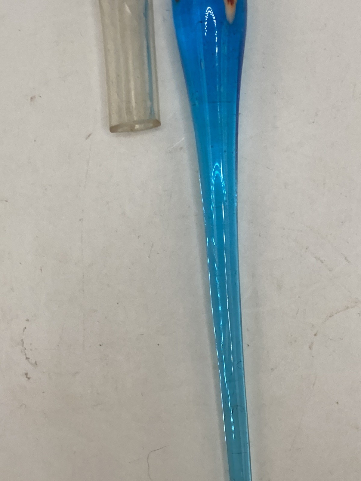 murano style dipping pen blue glass calligraphy with gift box