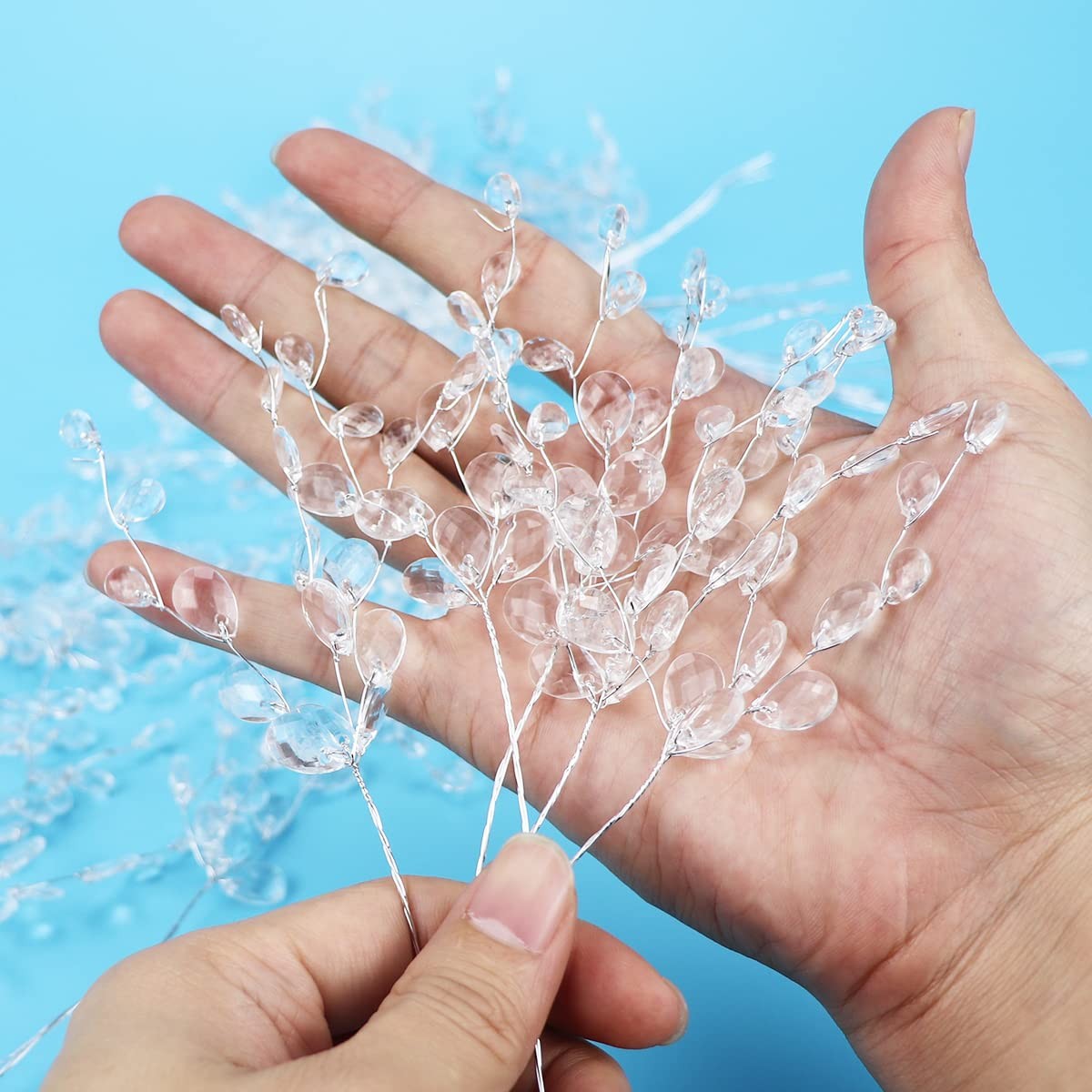 50PCS Stems Artificial Bouquet DIY Crafts Acrylic Bead Drops Flower Branches …