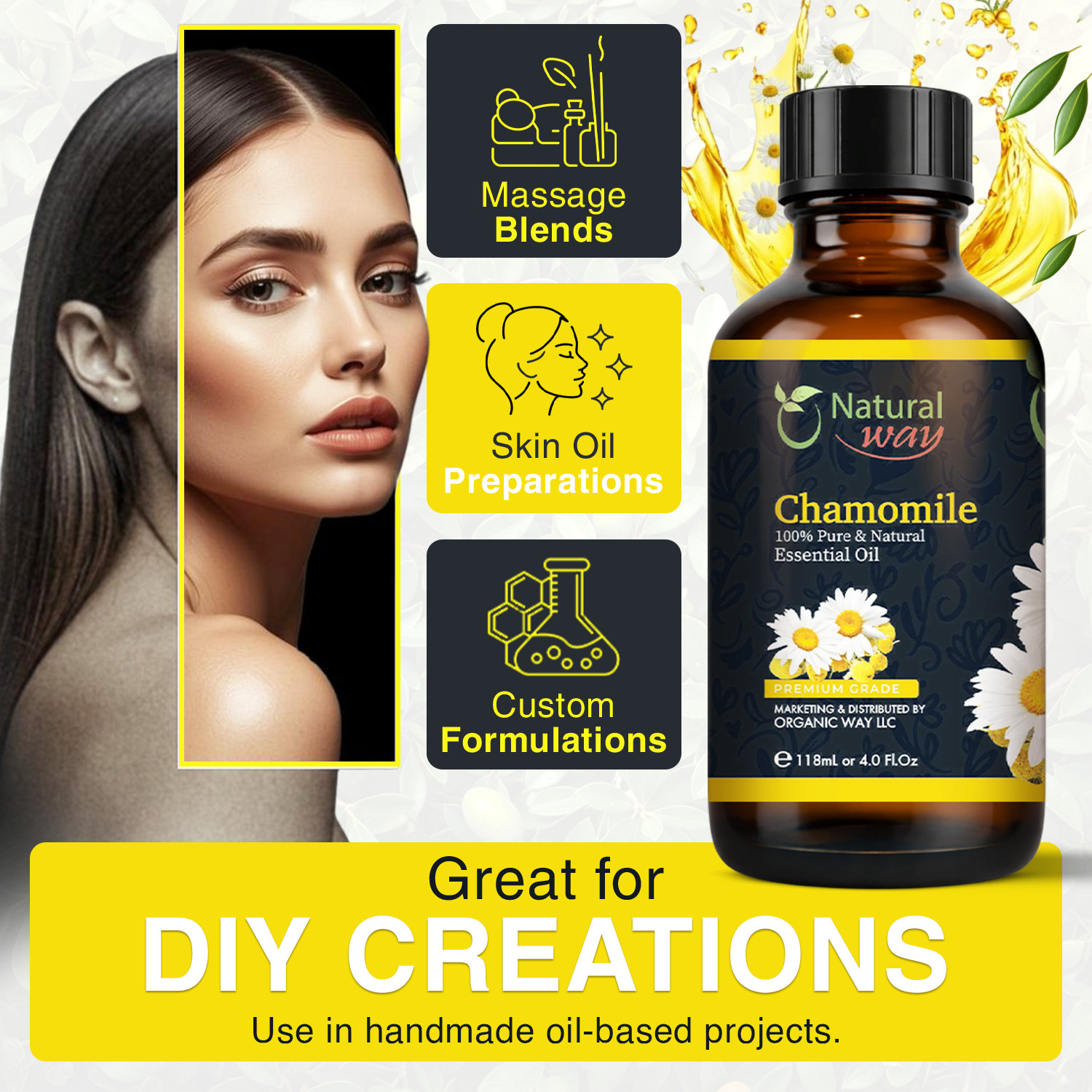 Natural Way Chamomile Essential oil 4 Fl Oz (120 ml)