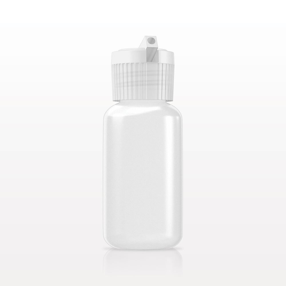 1000 pack of 1oz (30mL) Plastic Boston Round Squeeze Bottles with Flip Tops