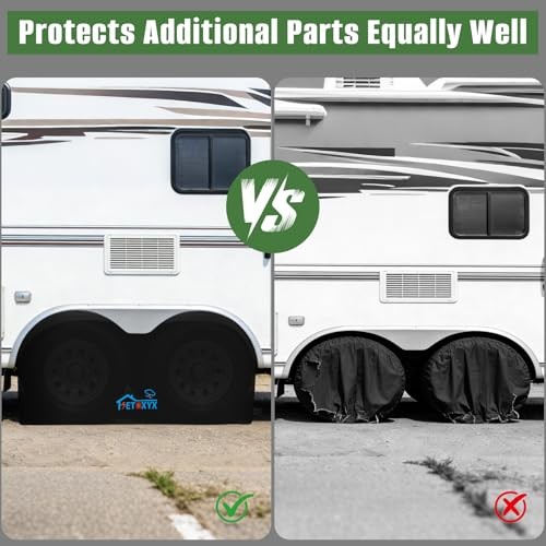 1 Pack RV Tire Covers, Dual Axle Wheel Cover Fits 27″-30″ 1pack 27″-30″ Black