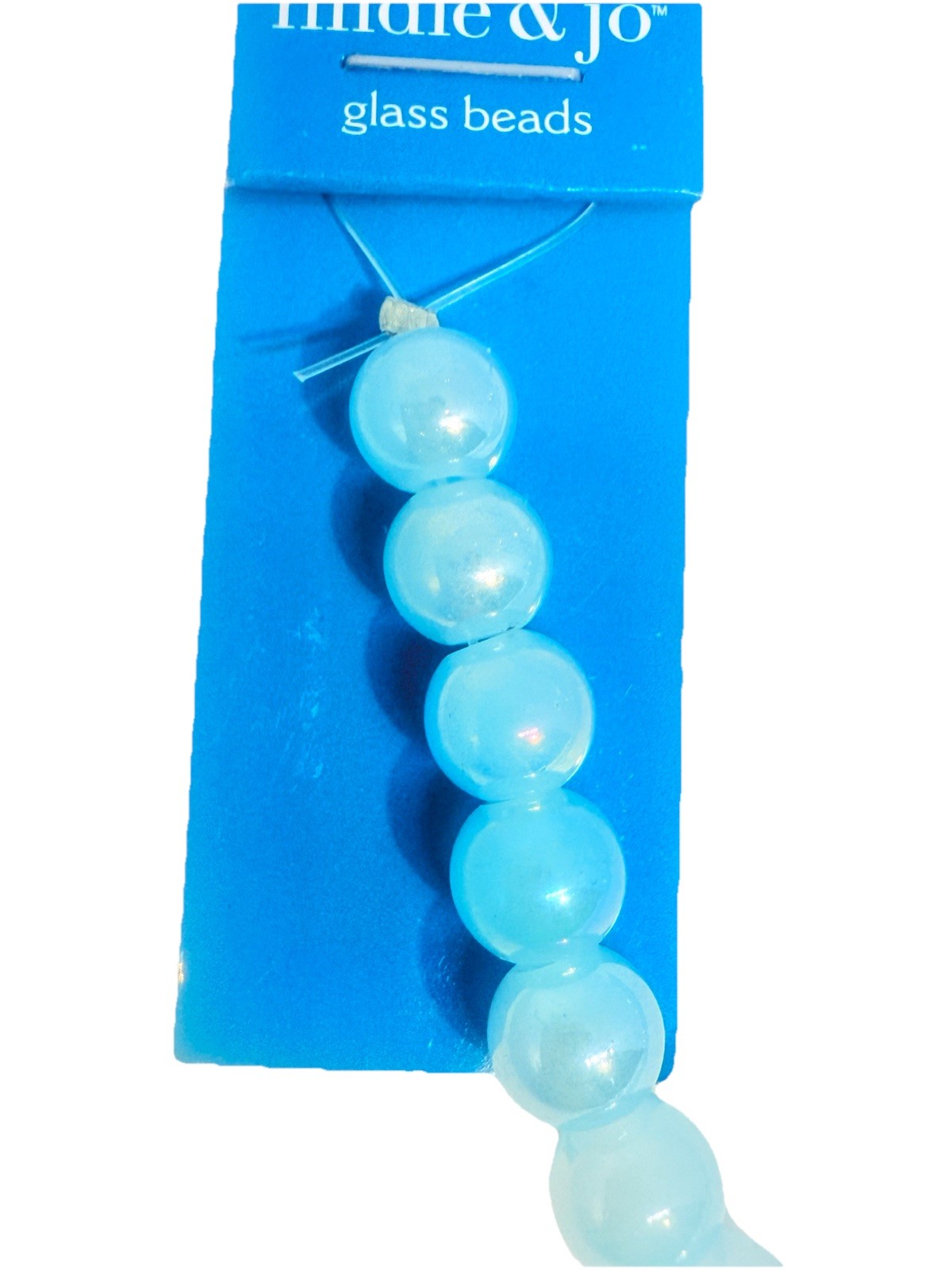 Hildie & Jo Light Sapphire AB Round Glass Beads 8mm