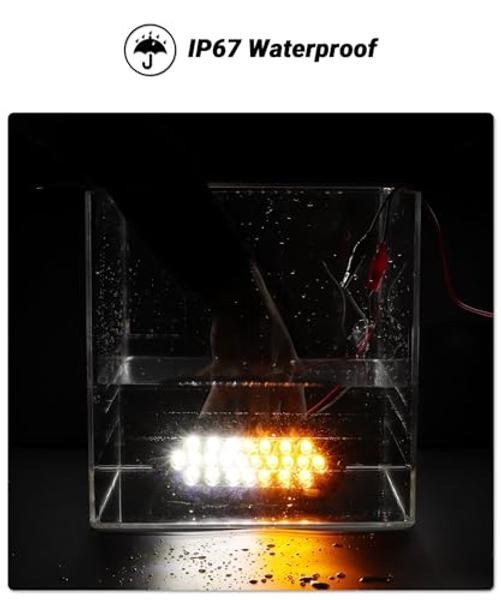 6.3″ Oval Amber/White Strobe Lights 24LEDs Recessed with Quad Amber & White