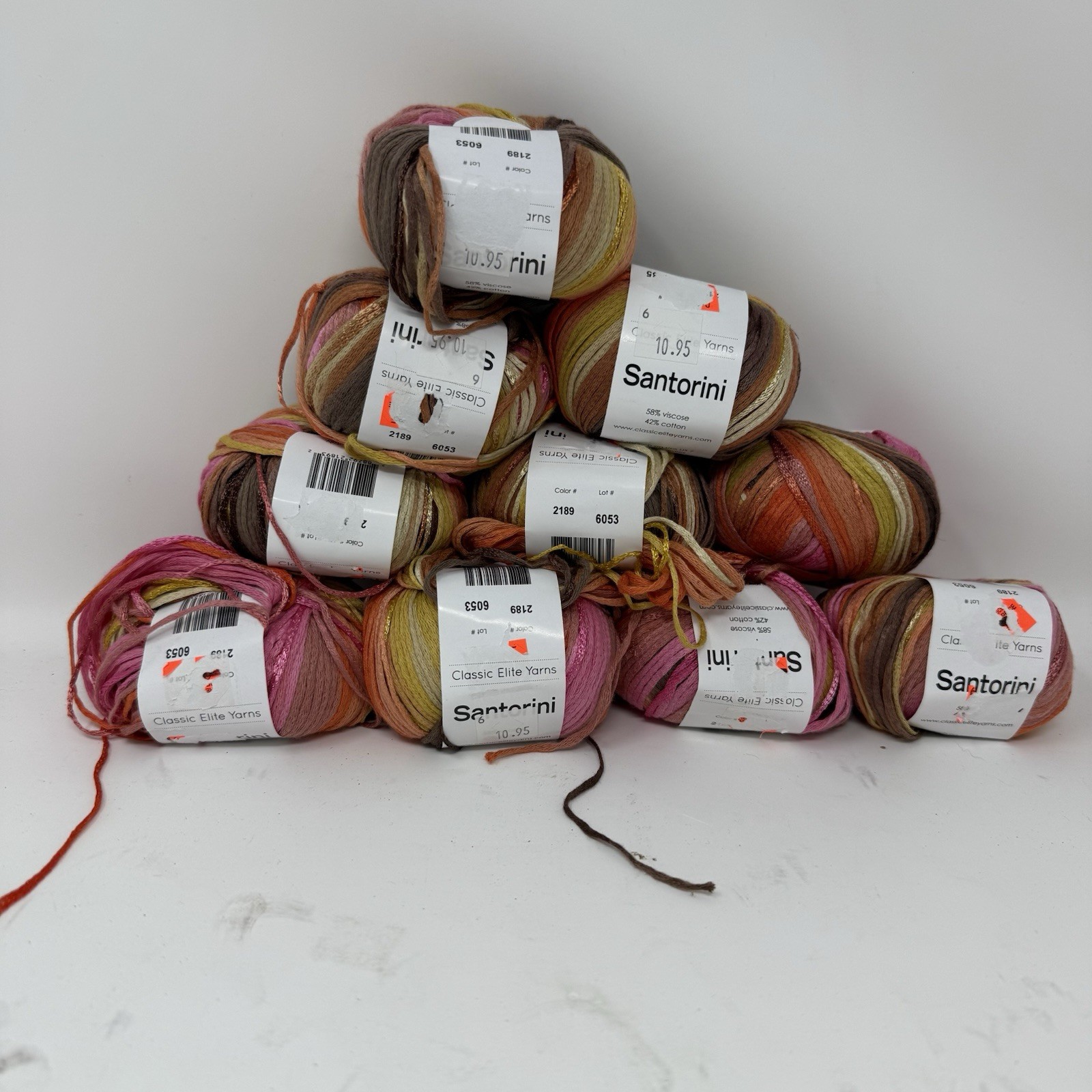 Lot of 10 Santorini Classic Elite Yarns 2189 125 Yards Viscose Cotton 50g Ribbon