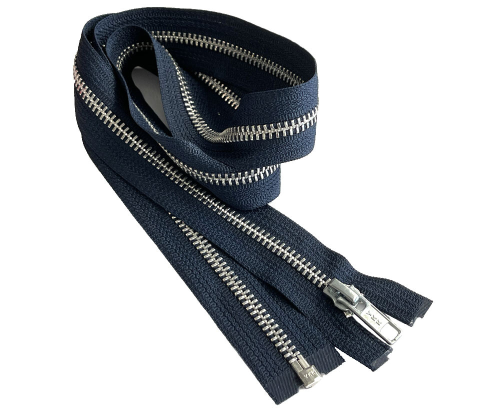 21 Inch YKK #5 Medium Weight Aluminum Metal Jacket Zipper Separating Made in USA