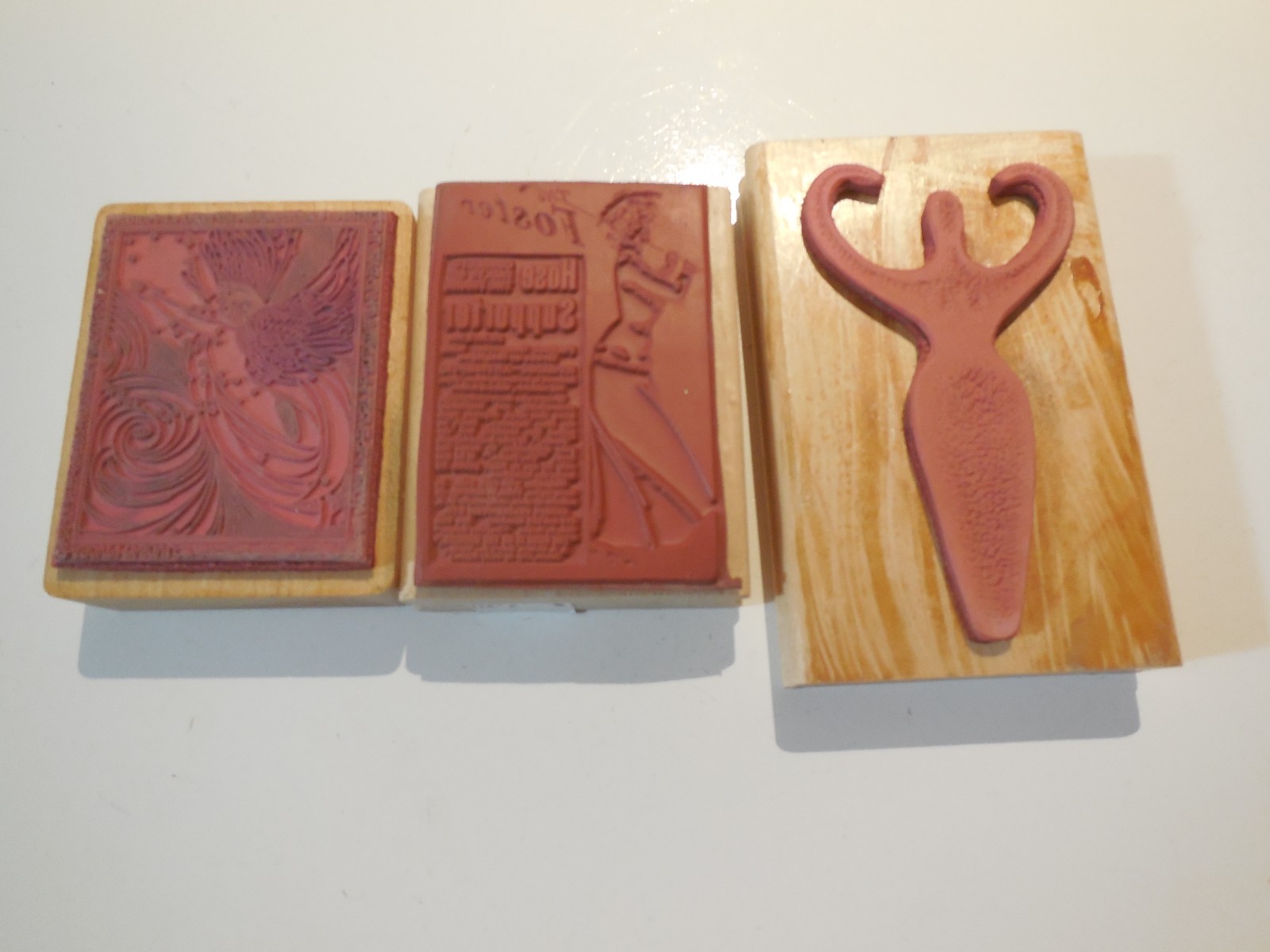 Egyptian Bird Goddess 3 Rubber Stamp Foster Hose Supporter & Ant Transfer Angel